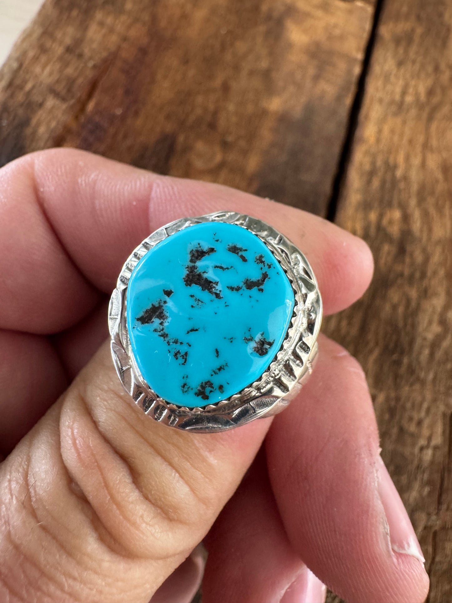Mens Kingman Turquoise Ring