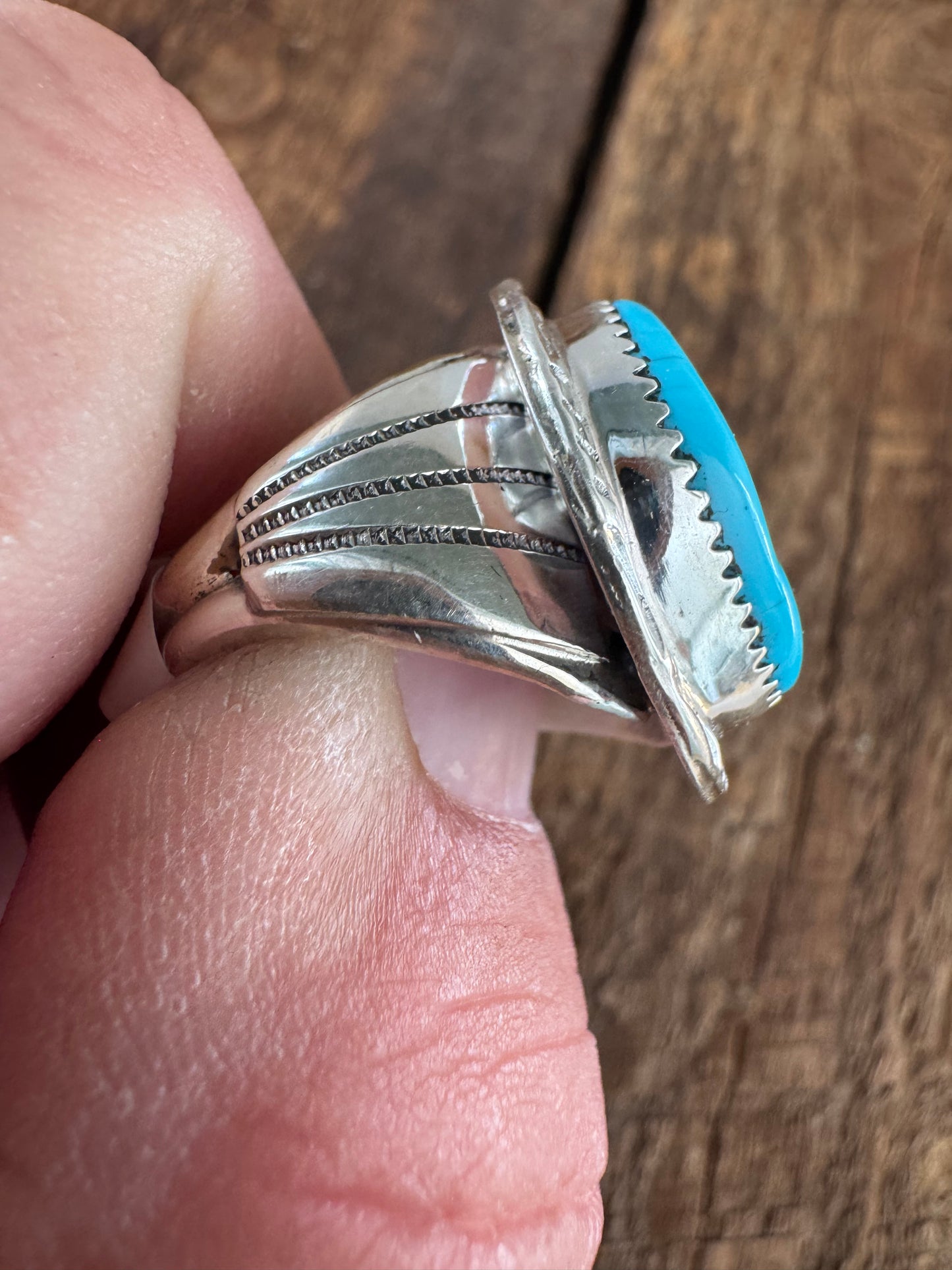 Mens Kingman Turquoise Ring