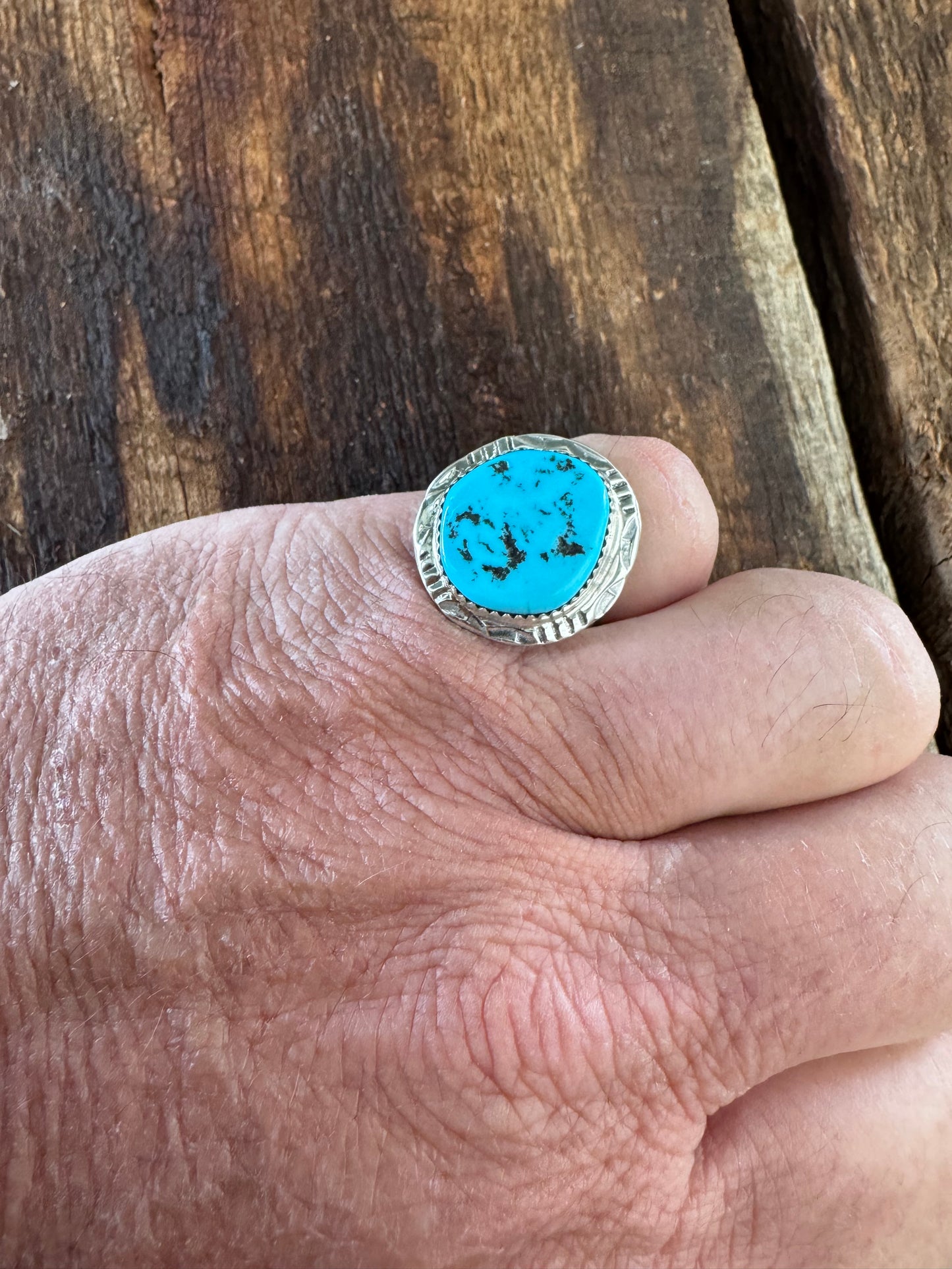 Mens Kingman Turquoise Ring