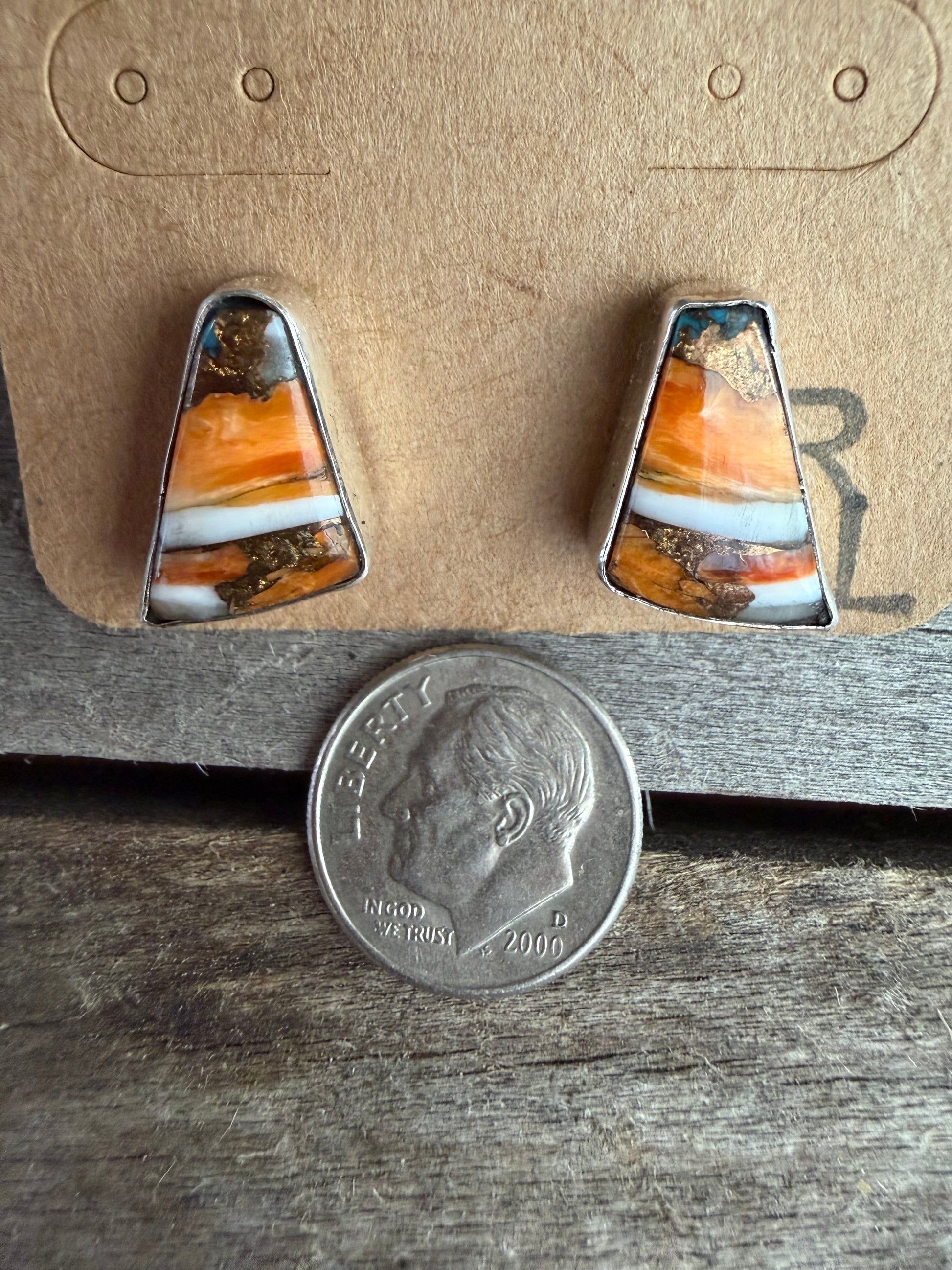 Native American Handmade Mojave Turquoise Sterling Silver Earrings