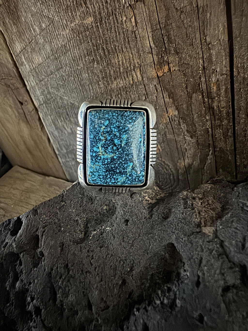 Cooper Willie HandmadeSilver- Kingman Web High Grade Ring Size 13