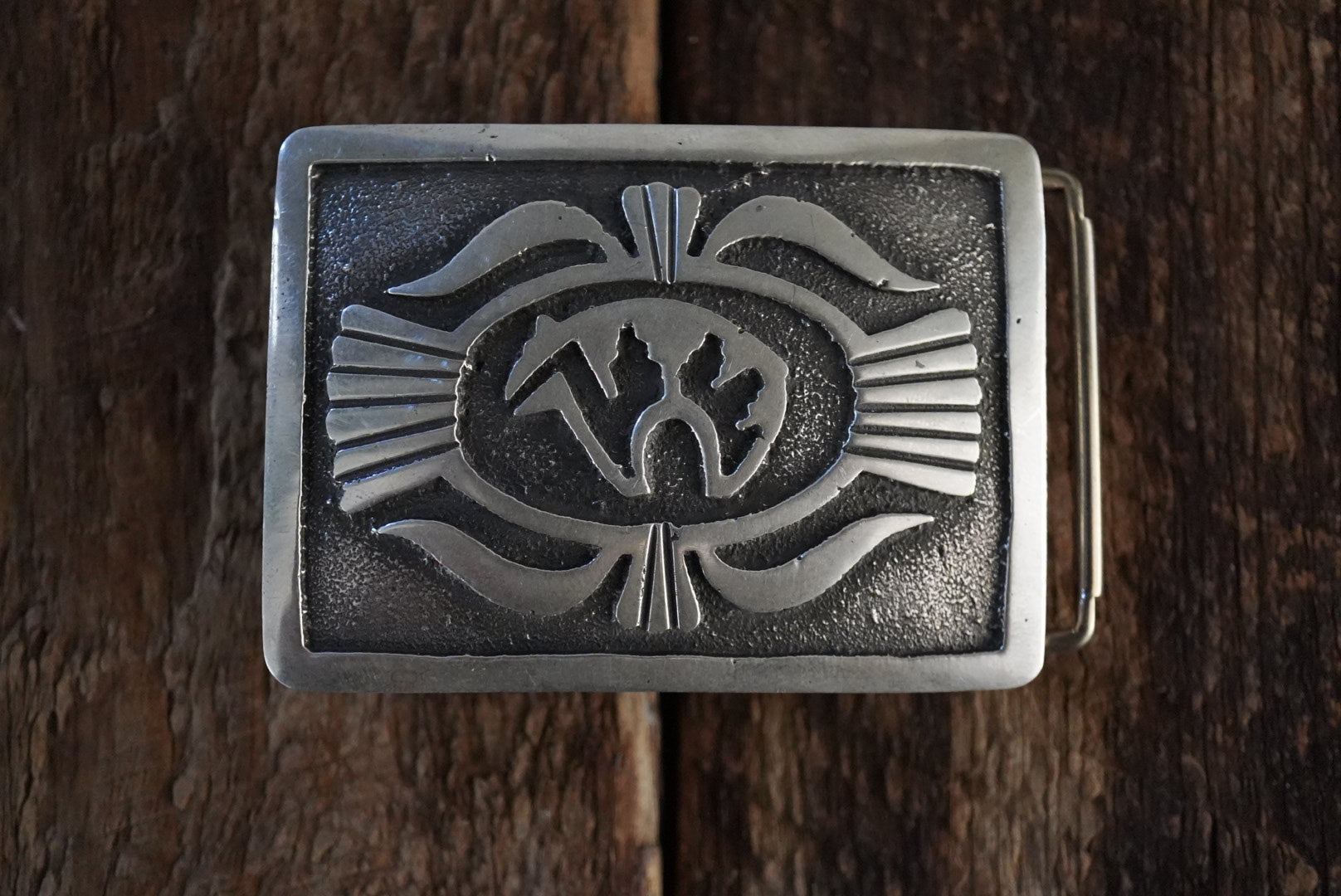 Vintage DK Sterling Silver Handmade Belt Buckle