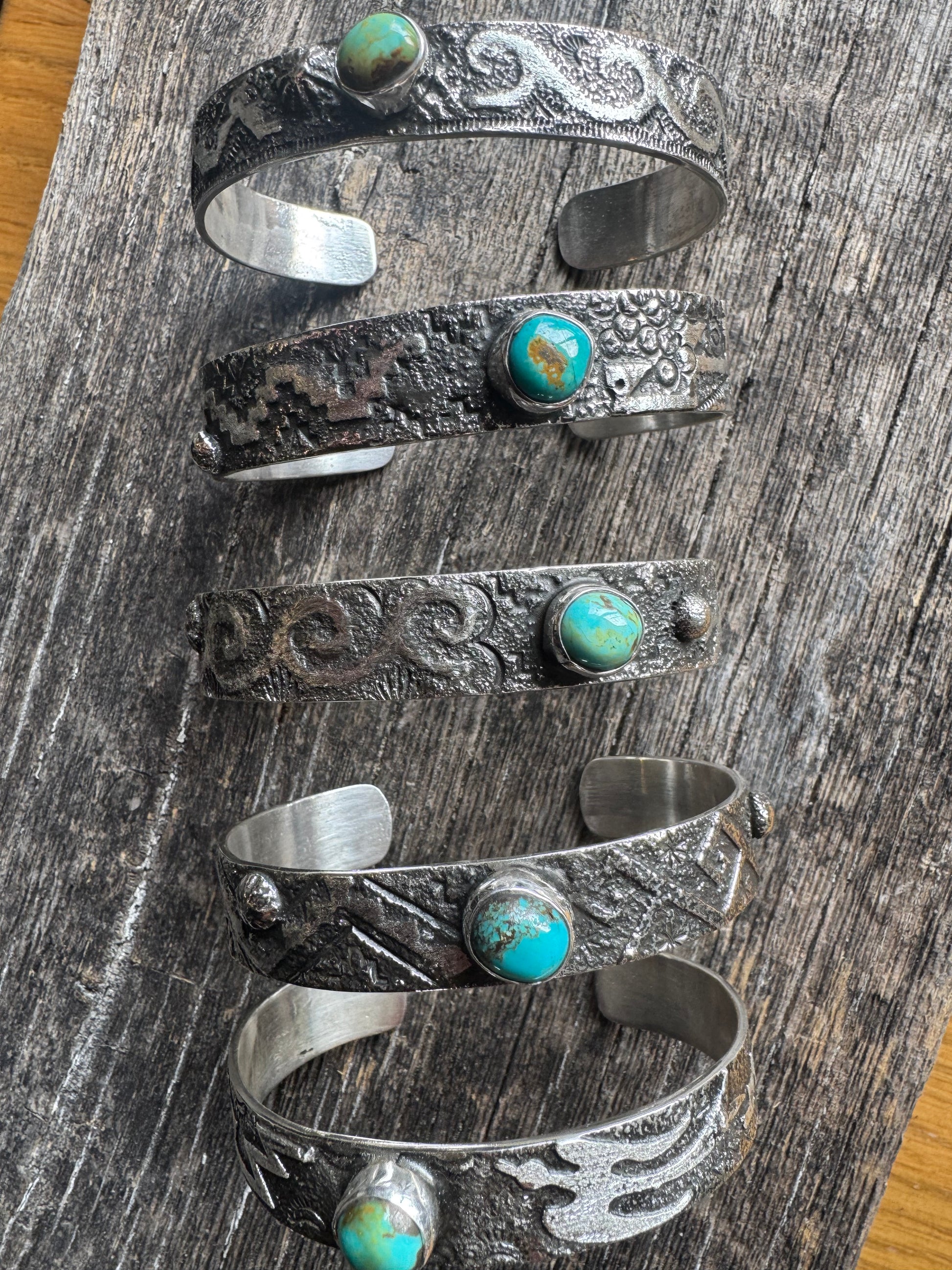 Randy Begay Handmade Custom Silver Turquoise Cuff-Bracelet