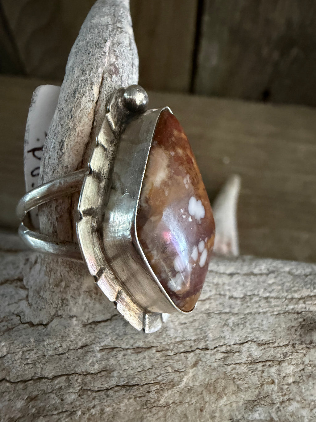 Native American Chaz Clayton Tsosie Handmade Sterling Silver-Wildhorse Variscite Ring Size 6