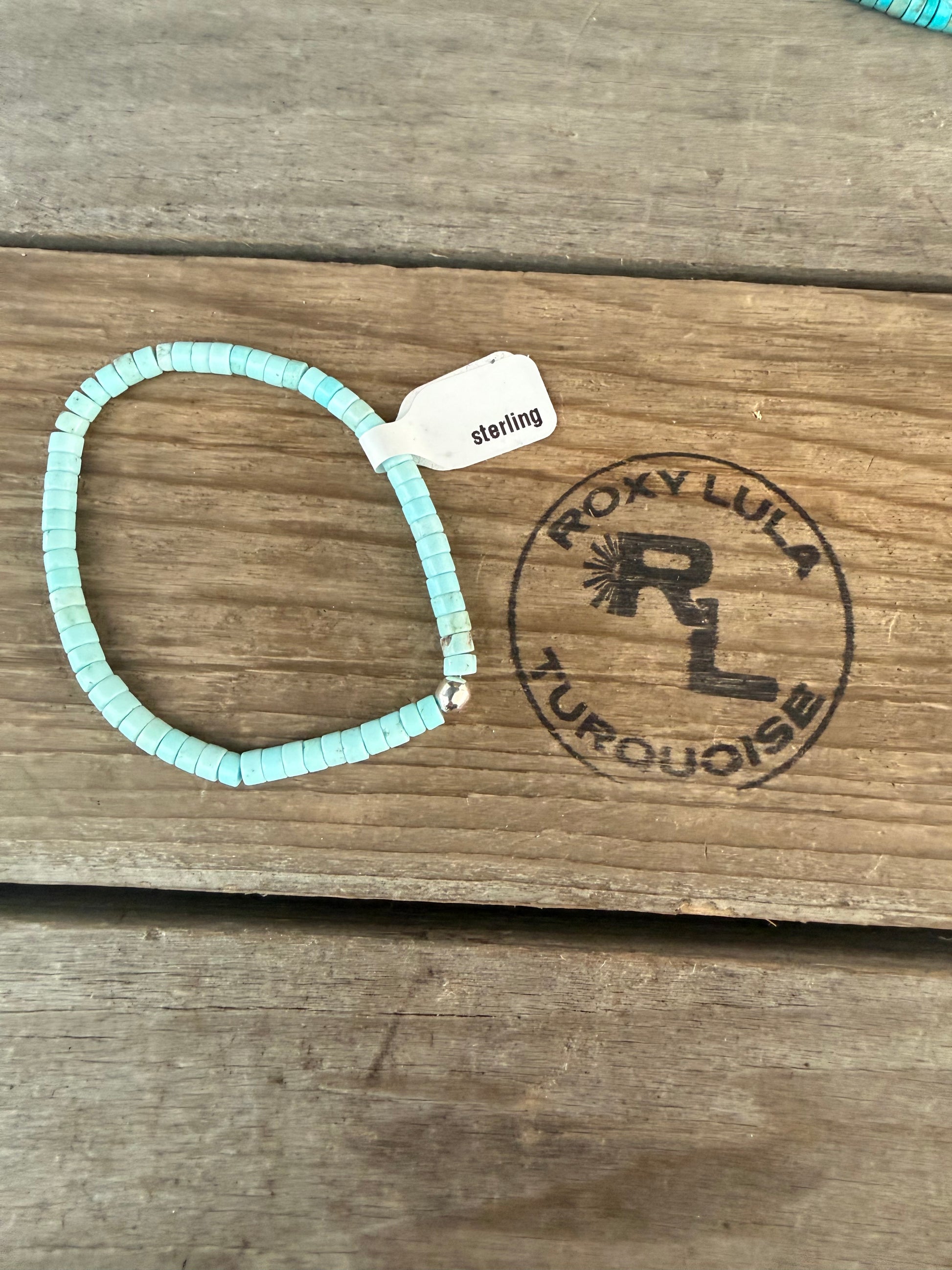 Howlite light blue stretch stacking bracelet