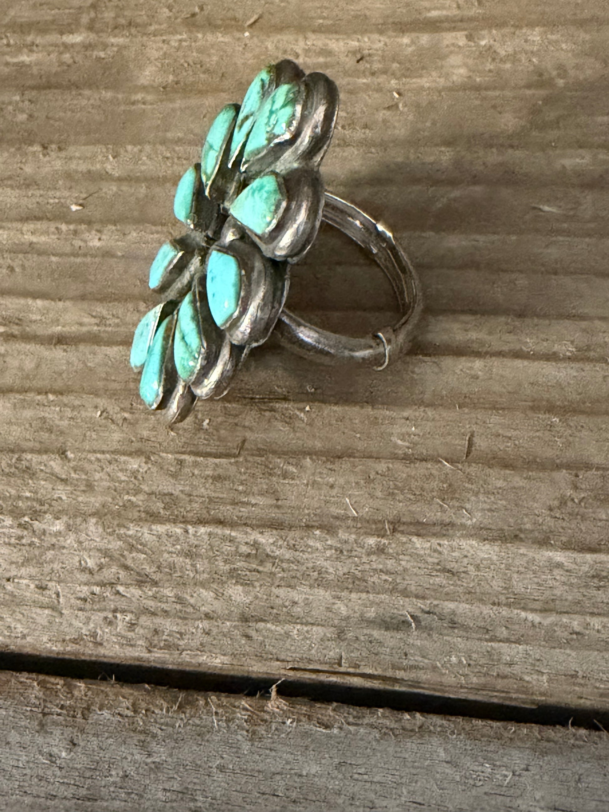 Native American Handmade Vintage Cluster Ring Size 7