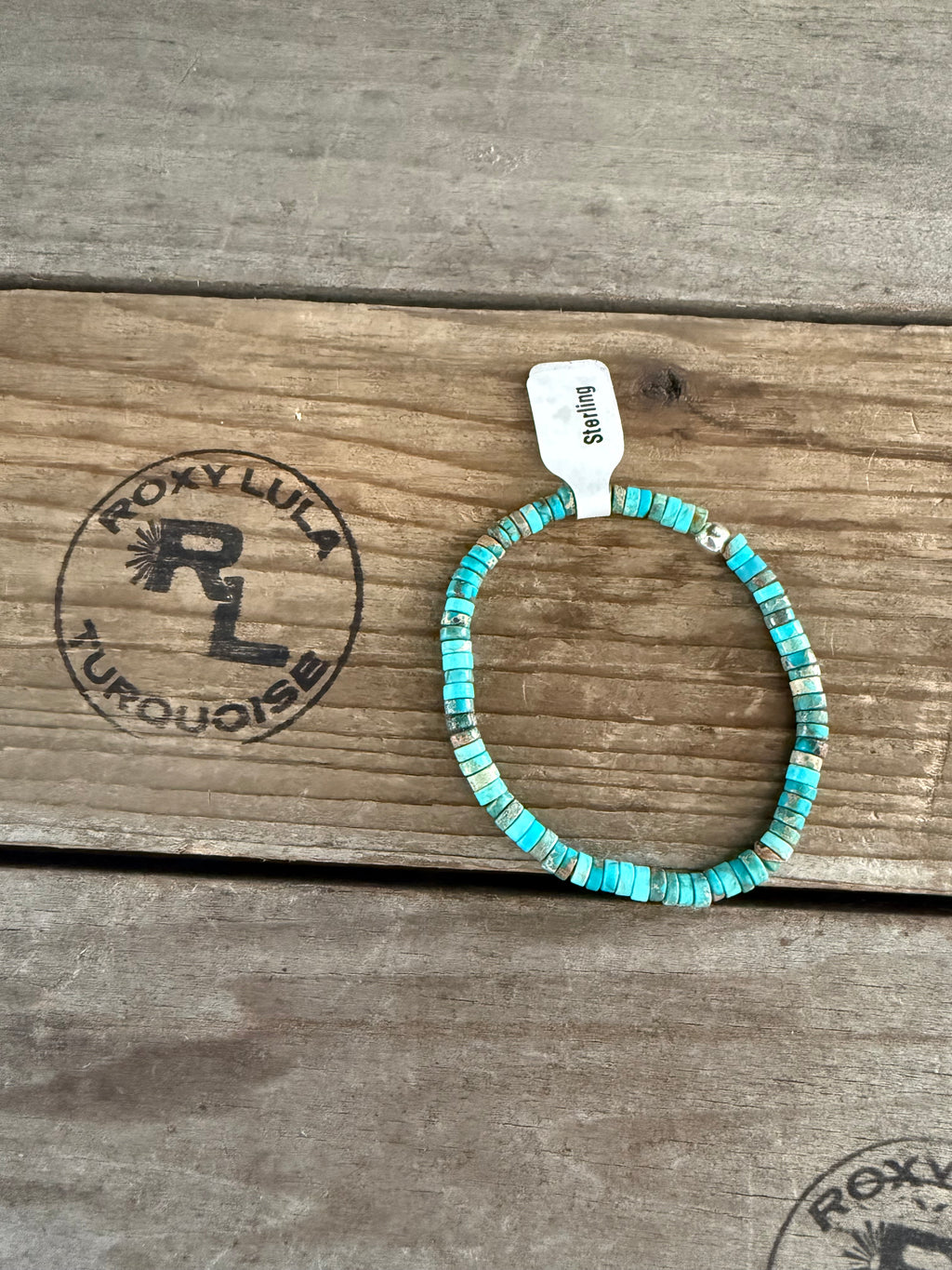 Howlite stretch turquoise colored stacking bracelet