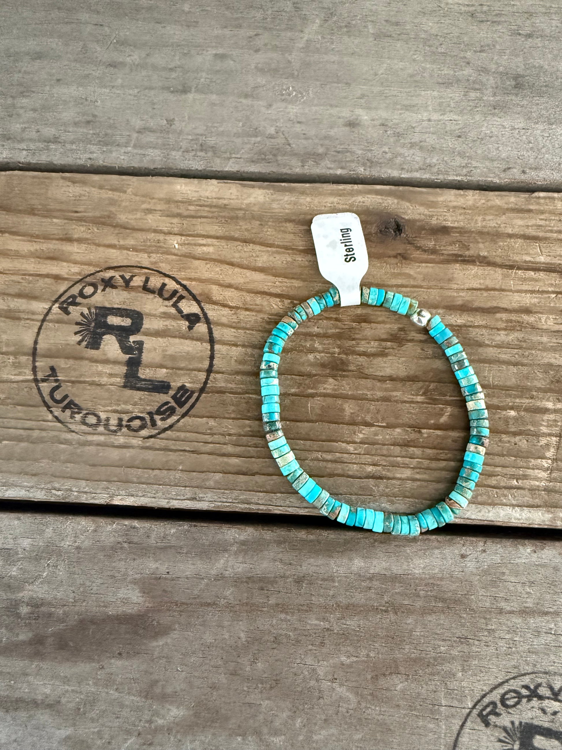Howlite stretch turquoise colored stacking bracelet