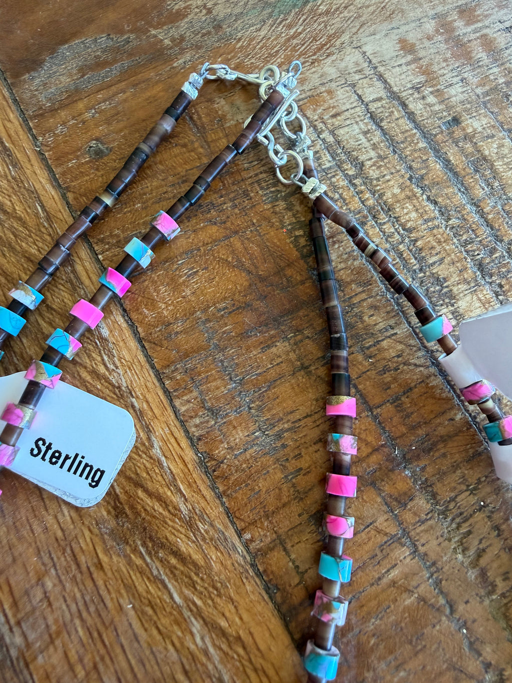Native American Randy Garcia Handmade Cotton Candy Necklace 20”
