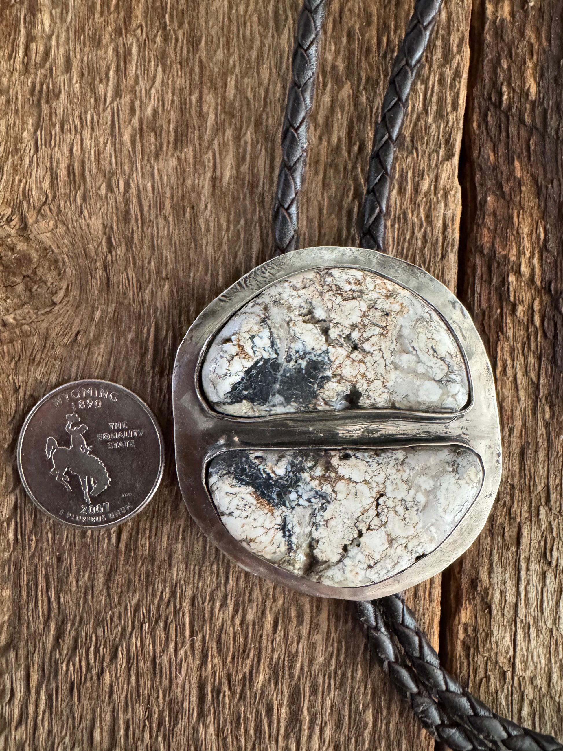 White Buffalo Handmade Turquoise Bolo Tie