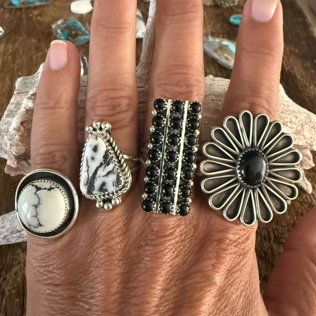 Authentic Native American Handmade Sterling Silver and Ivory Creek Variscite Ring size 4 1/4.