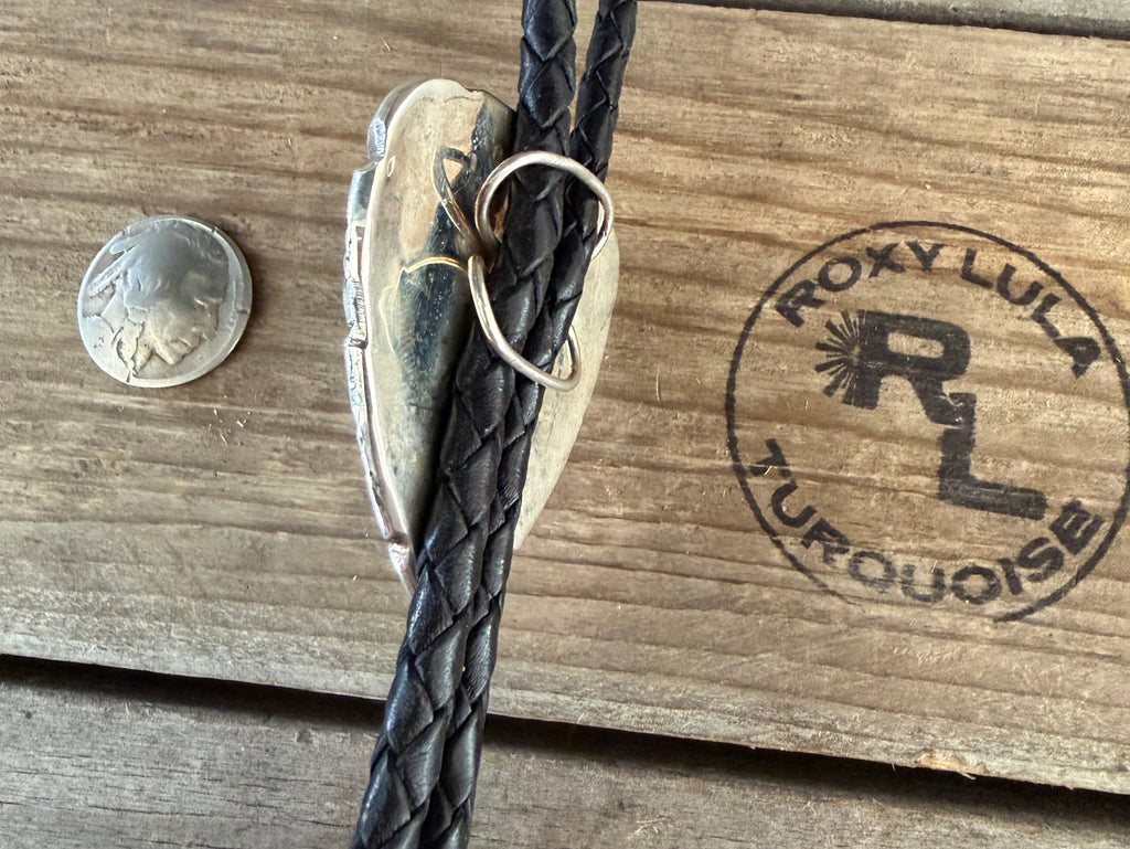 Native American Handmade Wild-horse Variscite Sterling Silver Bolo Tie