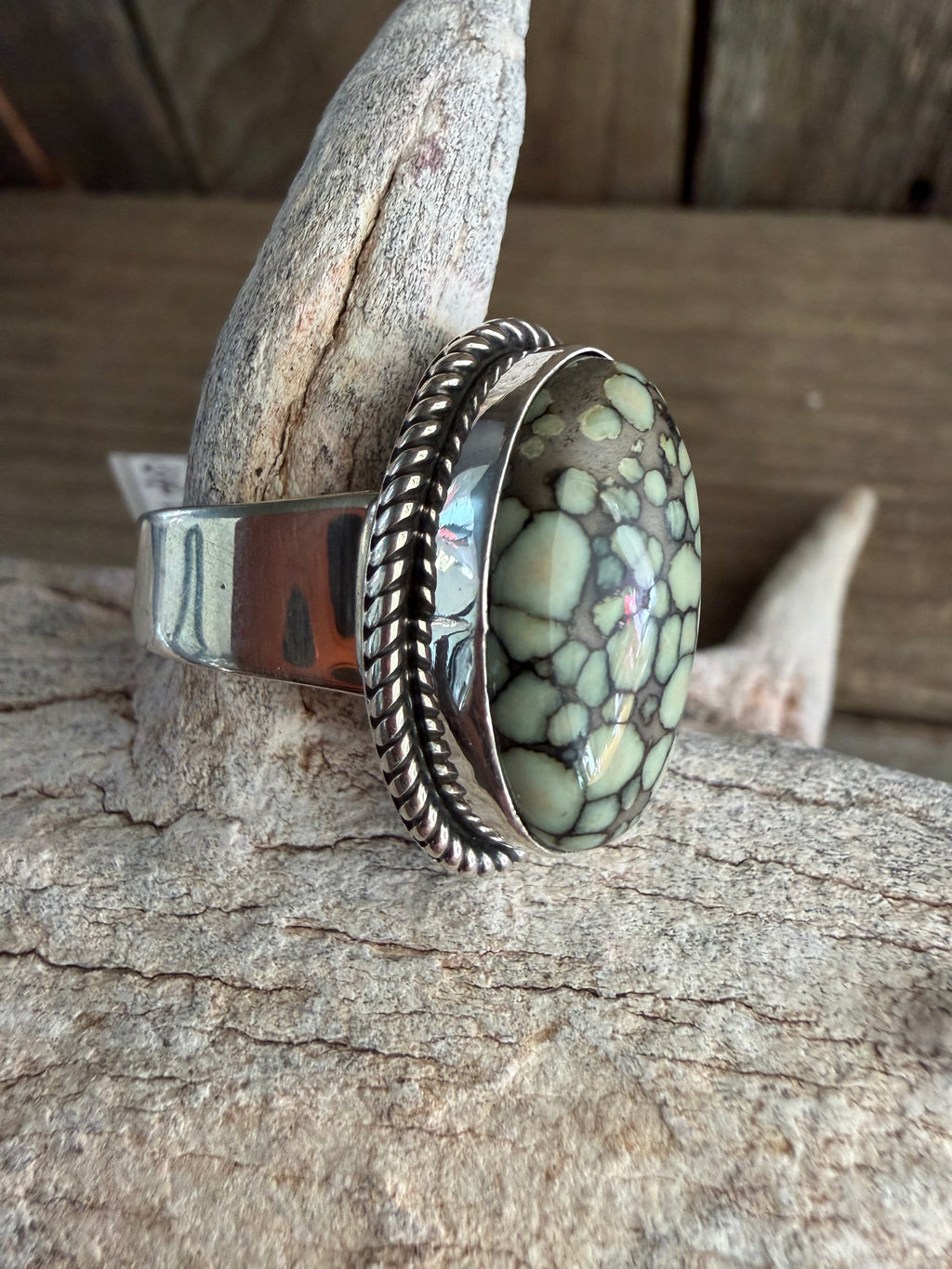 Native American Albert Jake Sterling Silver-Desert Bloom Handmade Ring Size 7.5