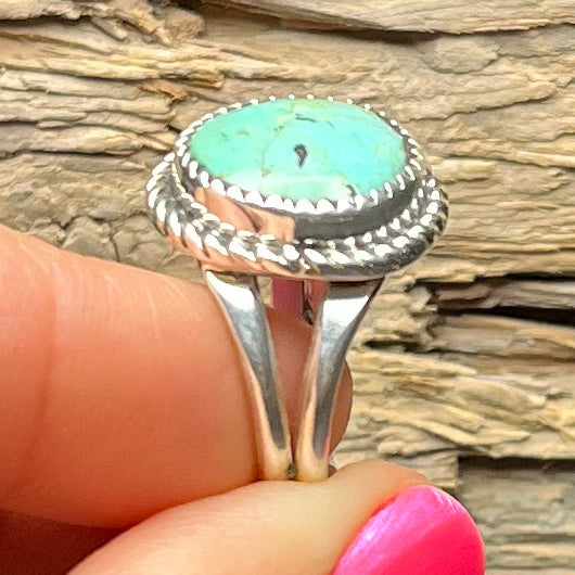 Authentic Native American Handmade Sterling Silver Turquoise Ring