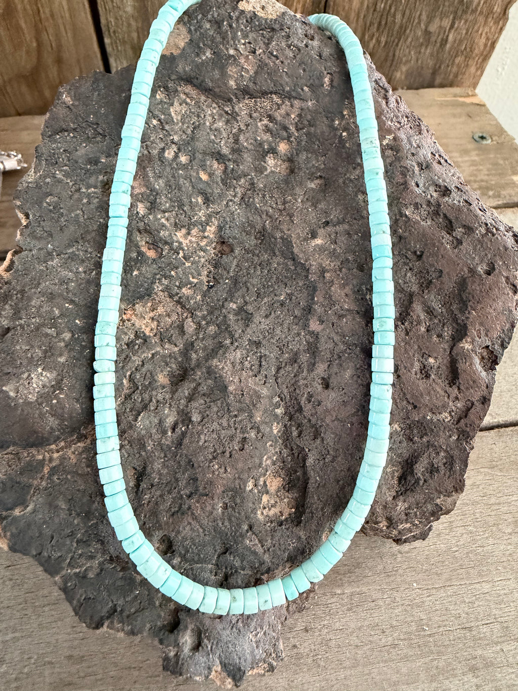 Heishi Bead 16” Hand Strung Stacker Necklace
