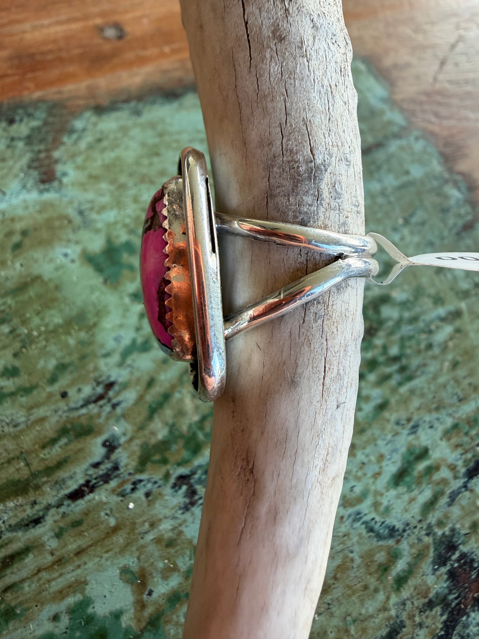 Native American Handmade Cotton Candy Turquoise Sterling Silver Ring