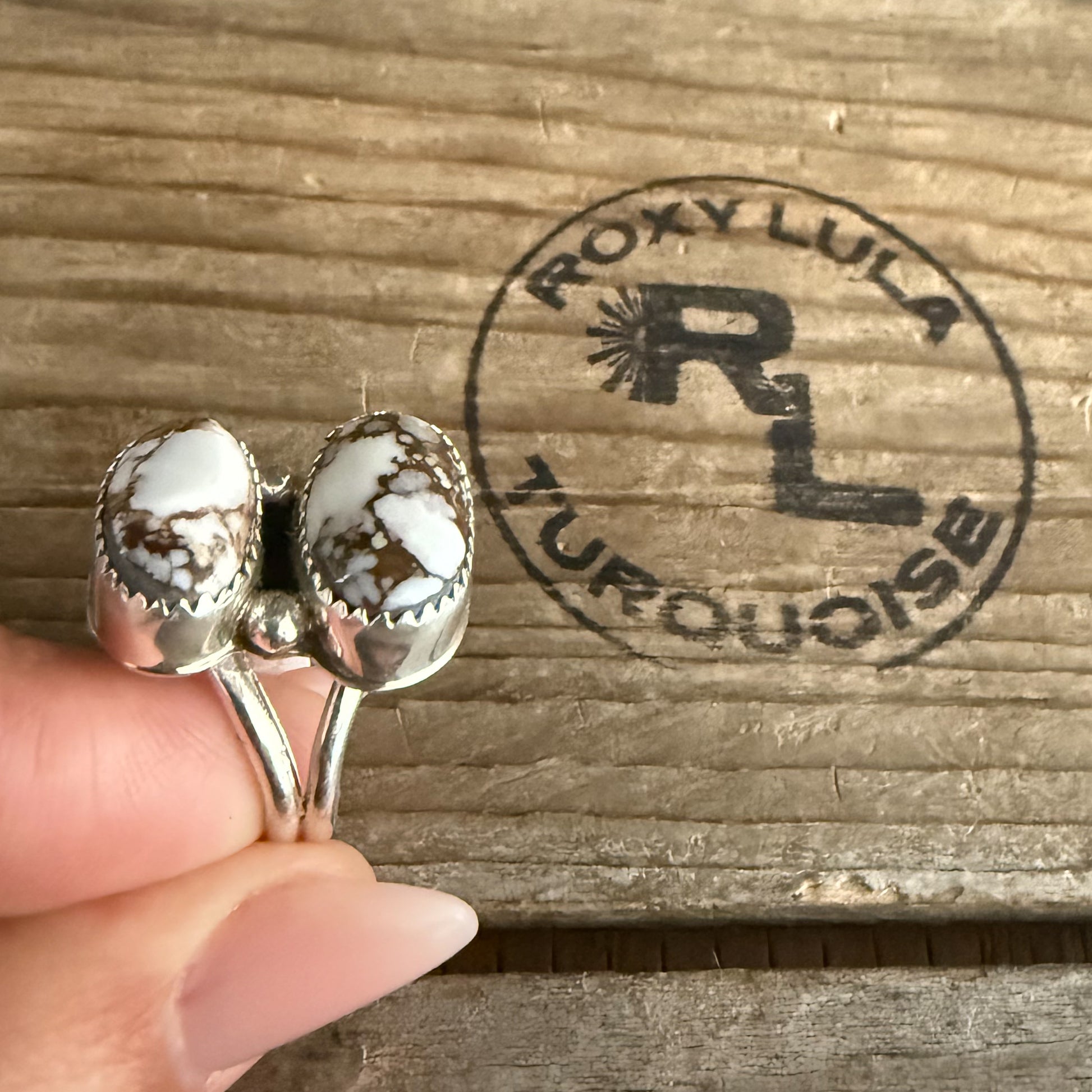 Authentic Native American Handmade Sterling Silver and Wild Horse Ring size 6 1/2