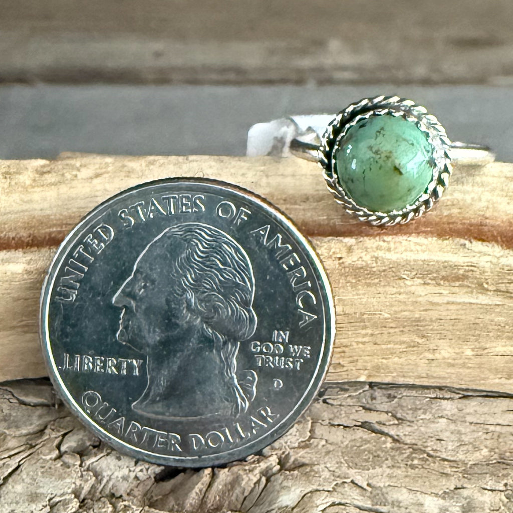 Authentic Native American Handmade Sterling Silver and Turquoise Ring size 7 1/2.