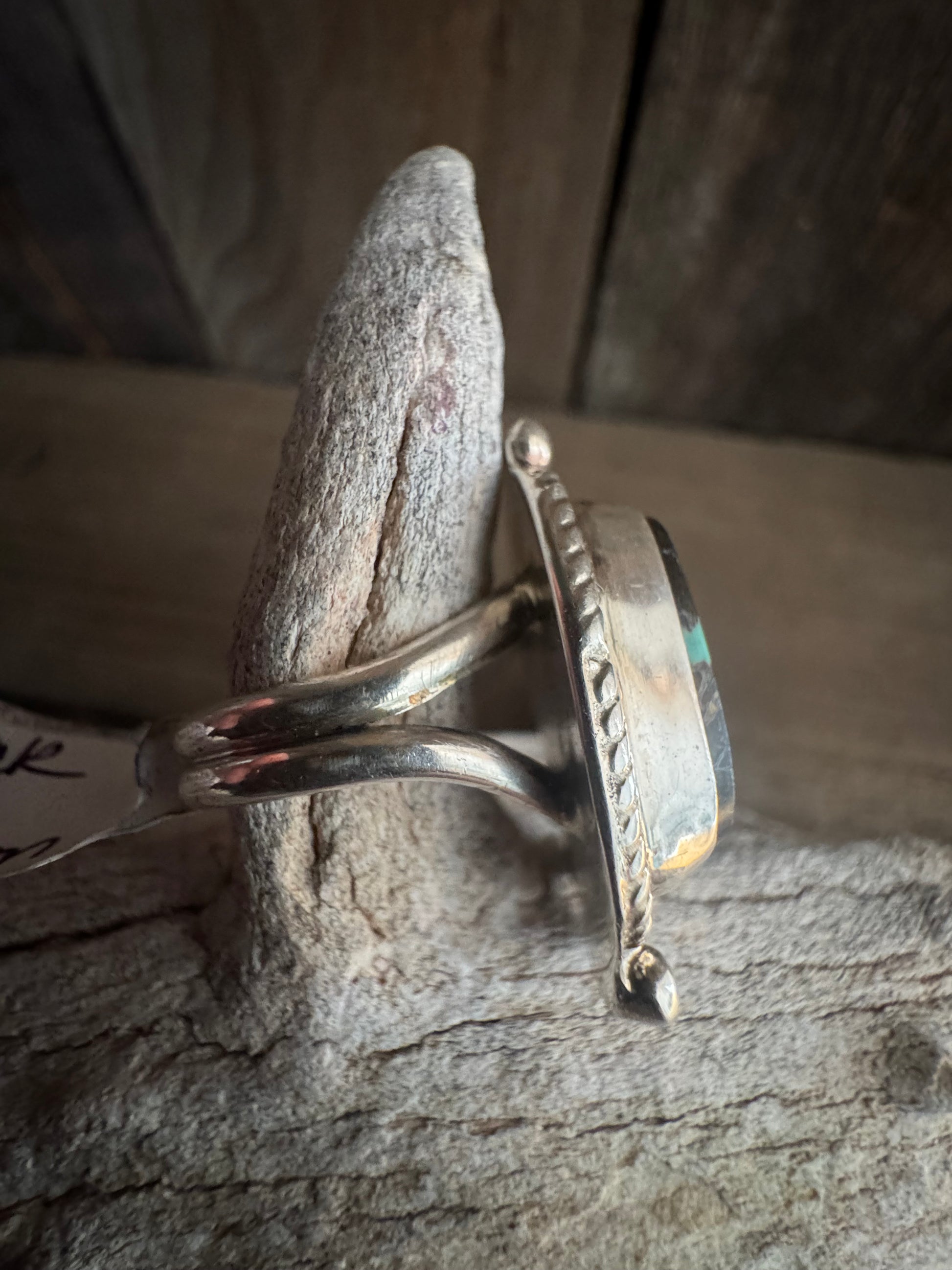 Blackjack Handmade Turquoise Ring Size 7