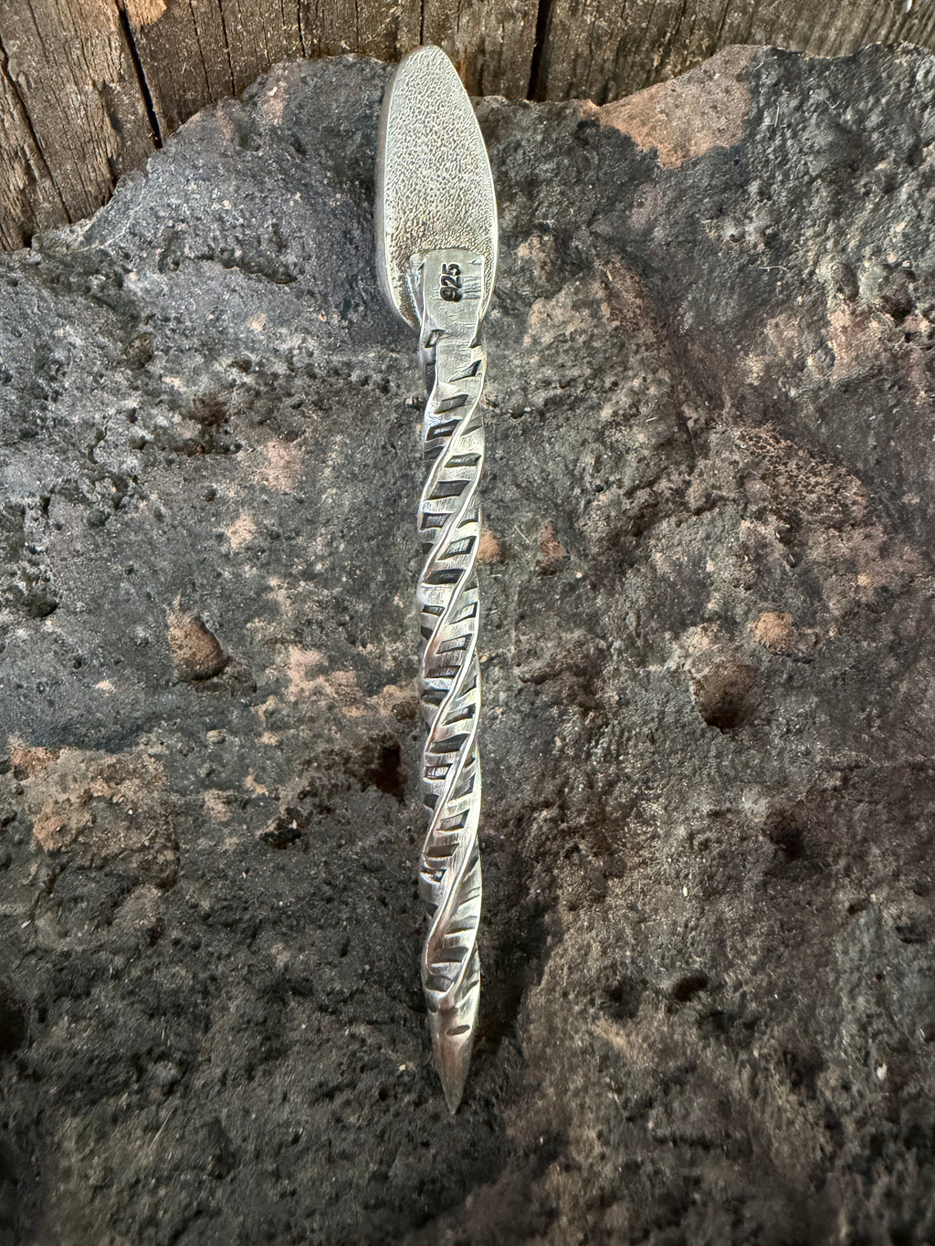 Sterling Silver Handmade Lone Mountain Turquoise Hat Pin (Non Native) Handmade by TV Customs