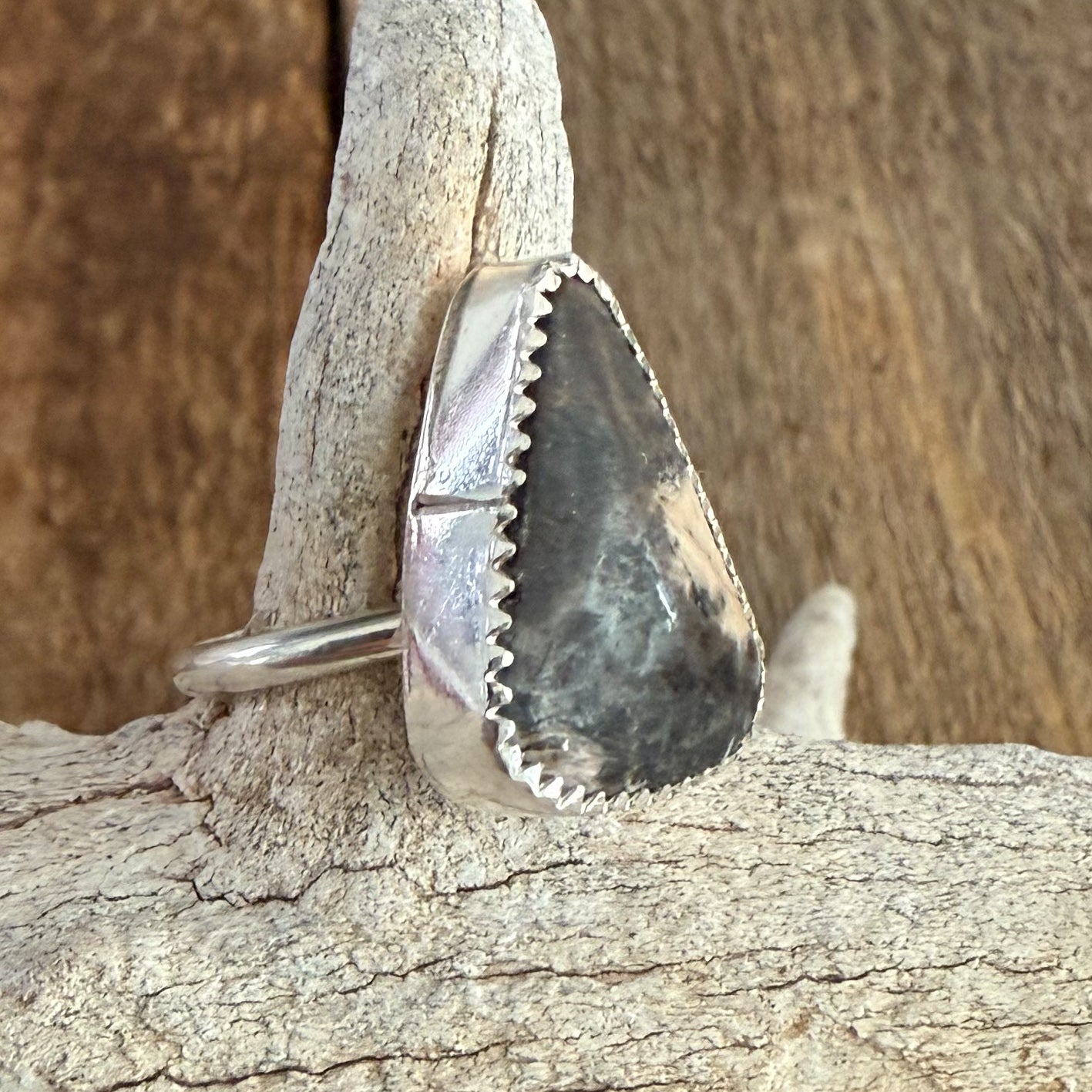 Authentic Native American Handmade Sterling Silver and White Buffalo