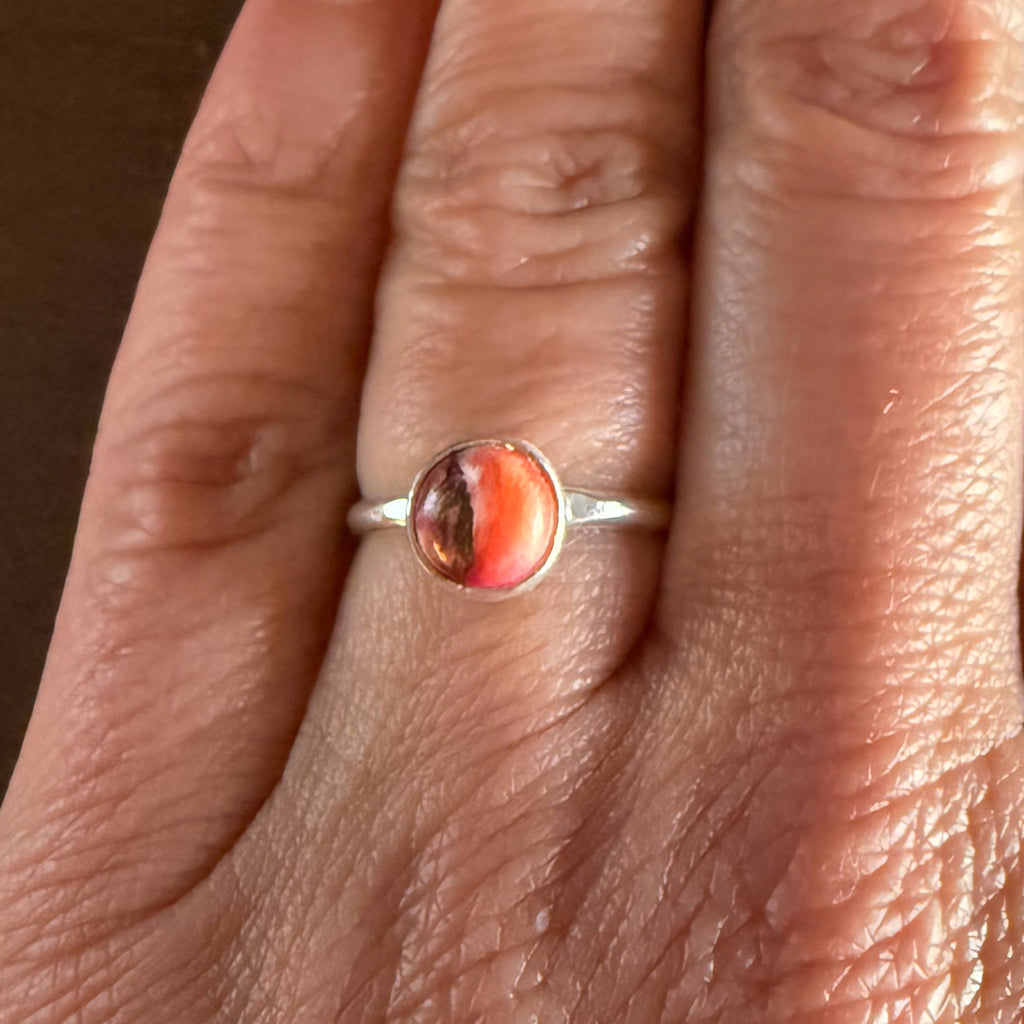 Authentic Native American Handmade Sterling Silver and Mojave Ring size 6