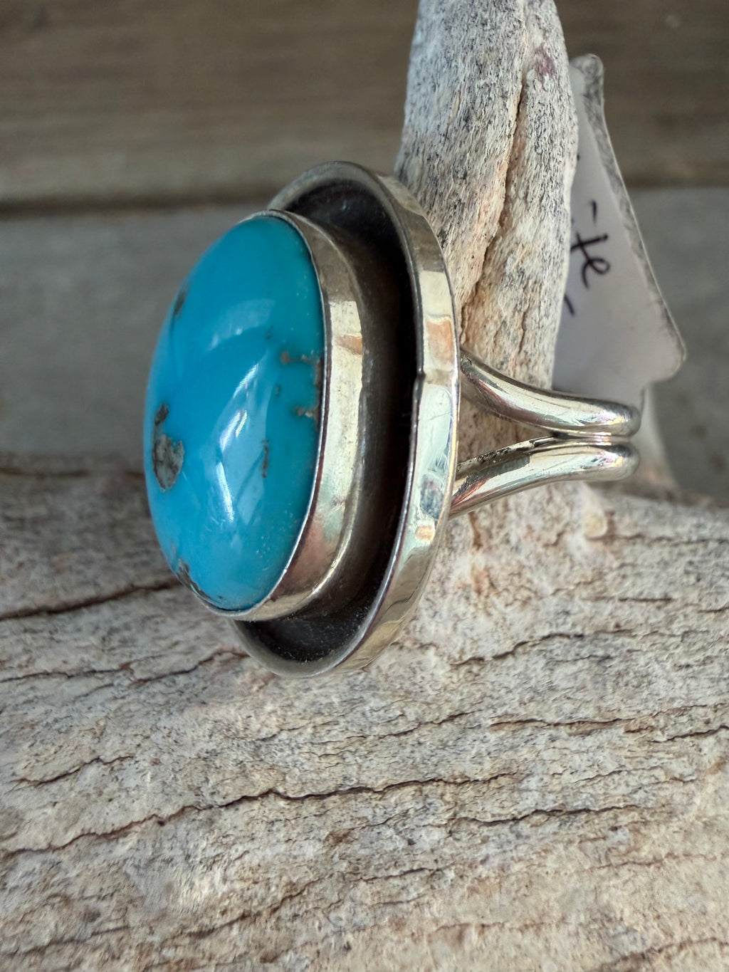 Native American Celeste Begay Handmade Whitewater Turquoise-Sterling Silver Ring Size 8.5