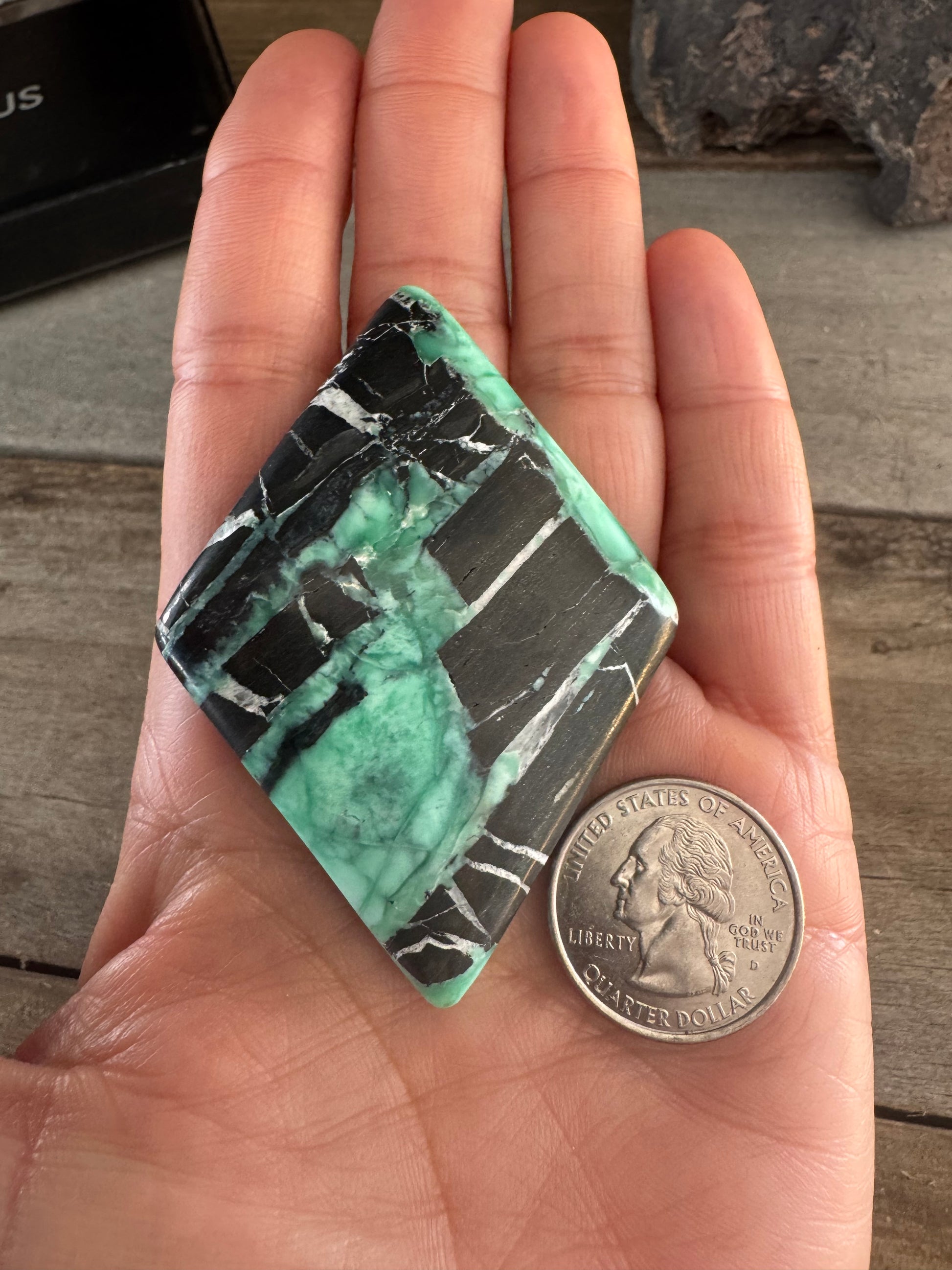 Black Ridge Variscite Giant Diamond Cab 165 Carats