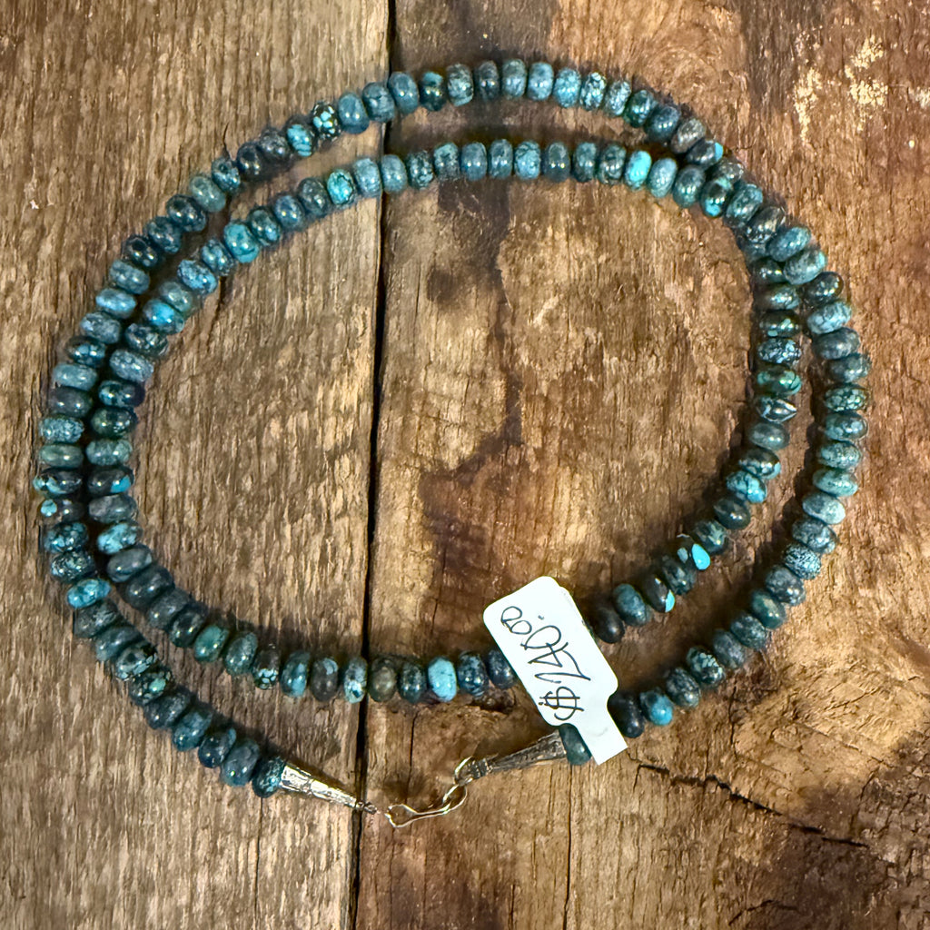 Authentic Native American Handmade Turquoise Bead Necklace