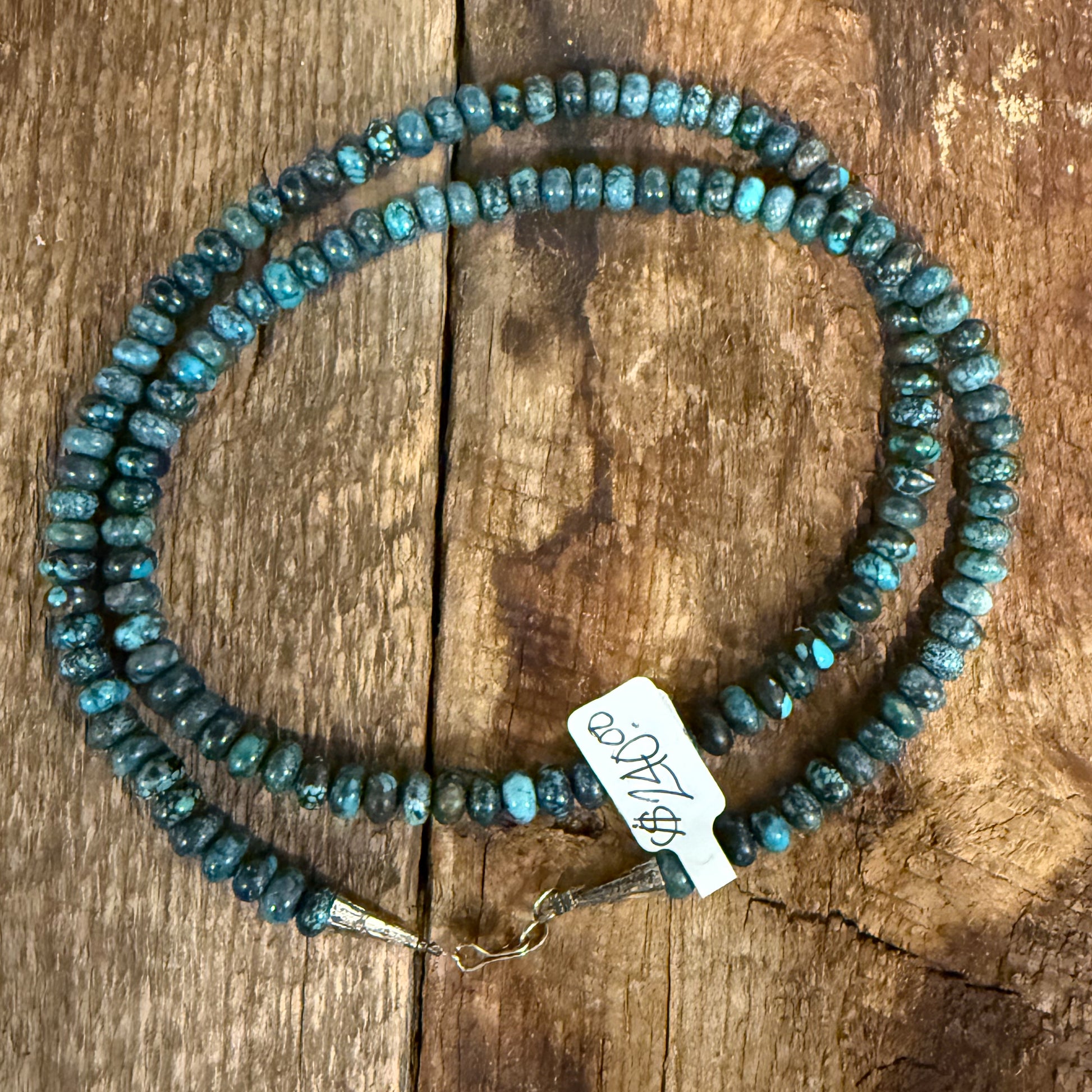 Authentic Native American Handmade Turquoise Bead Necklace