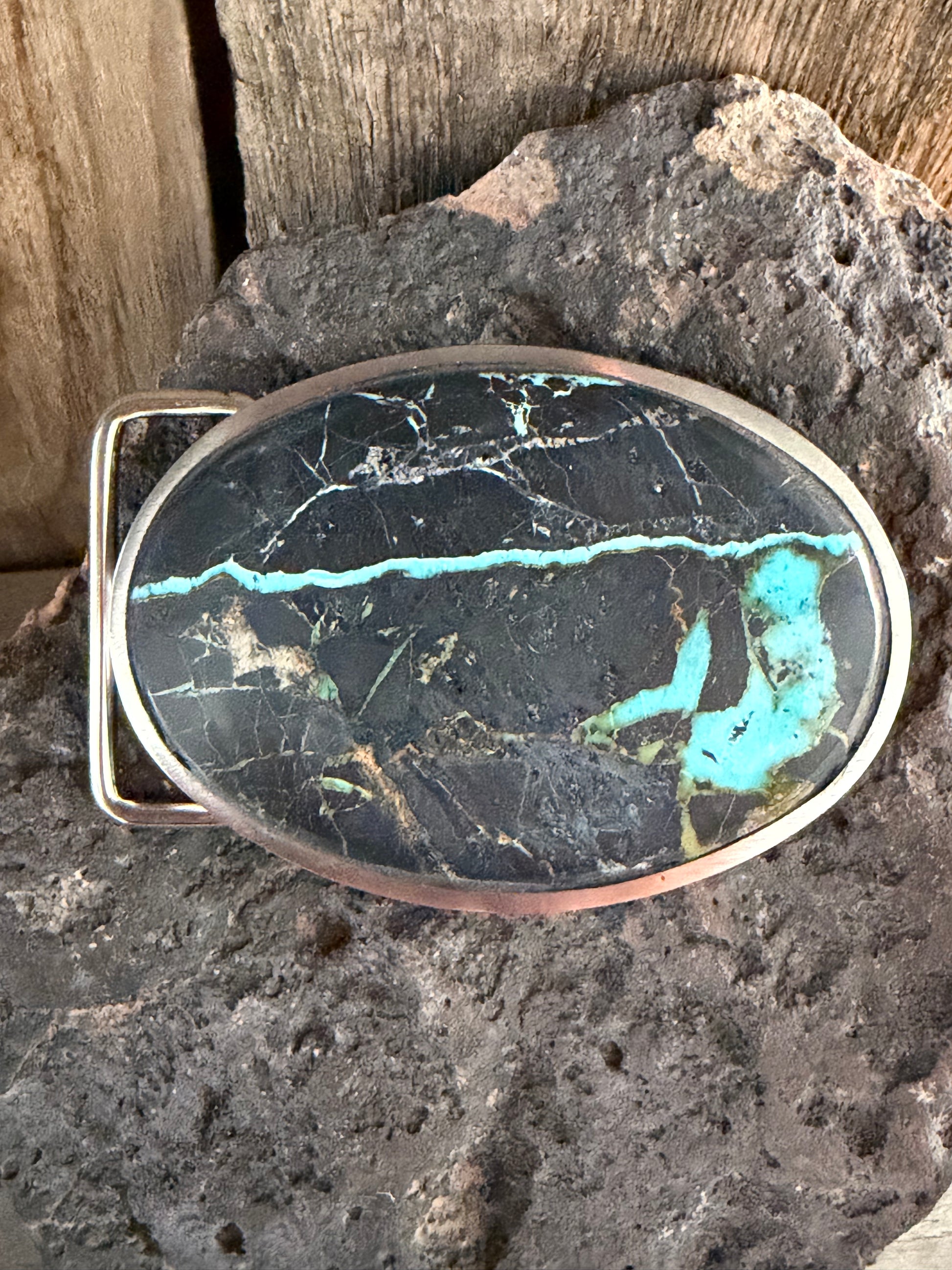 Black Jack Ribbon Handmade Belt Buckle (Large)