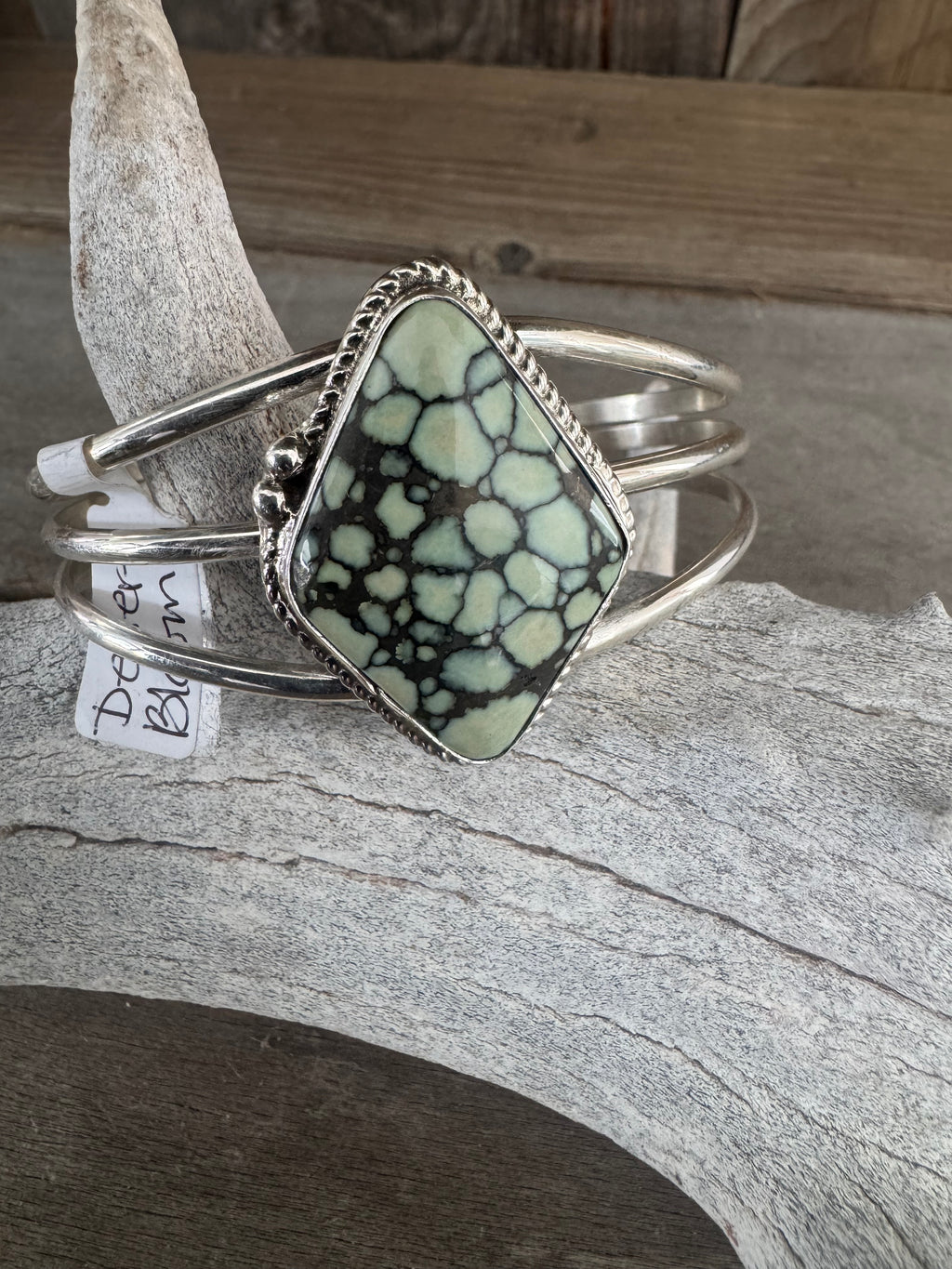 Handmade Sterling Silver Desert Bloom Variscite Bracelet