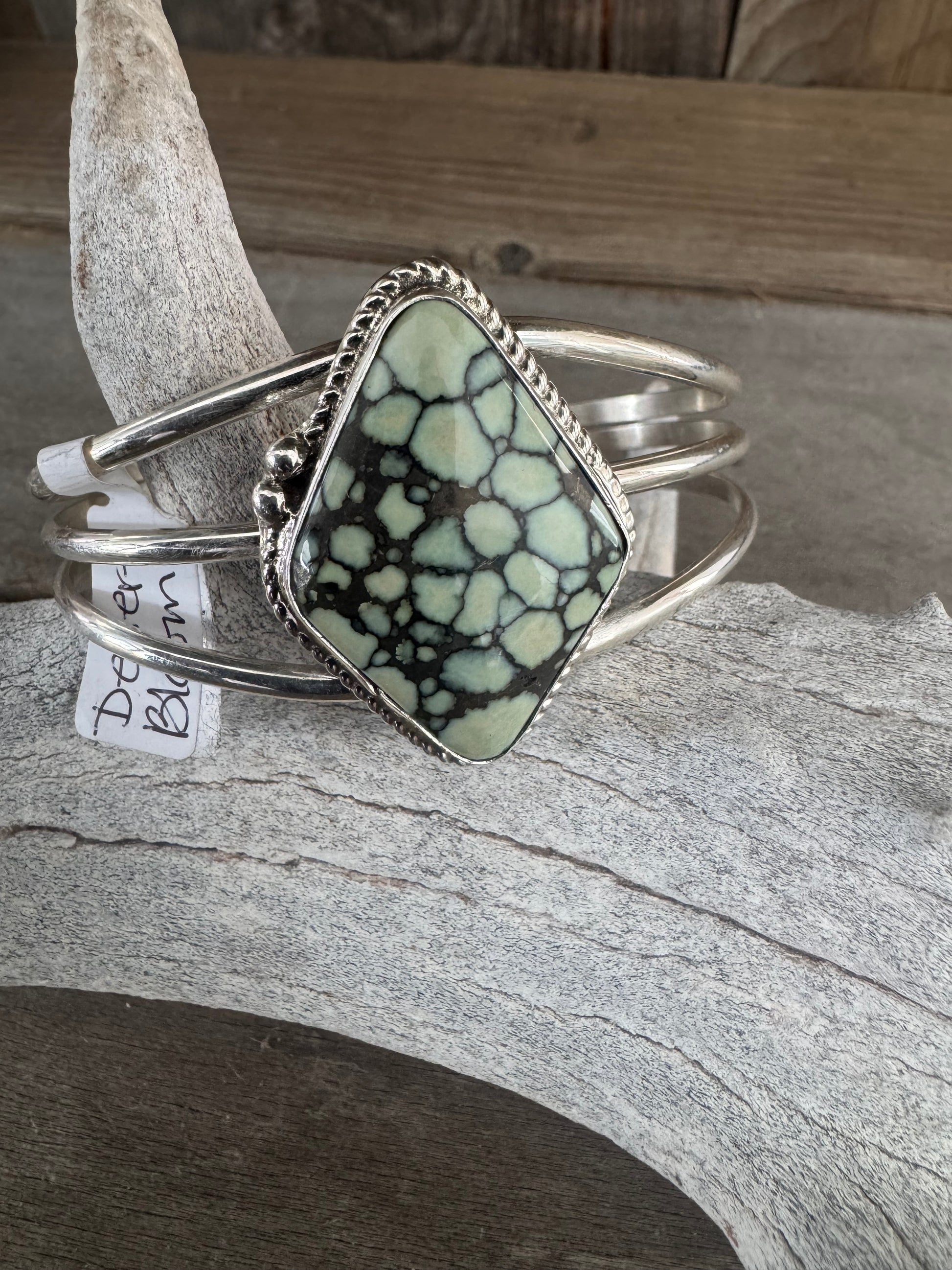 Handmade Sterling Silver Desert Bloom Variscite Bracelet