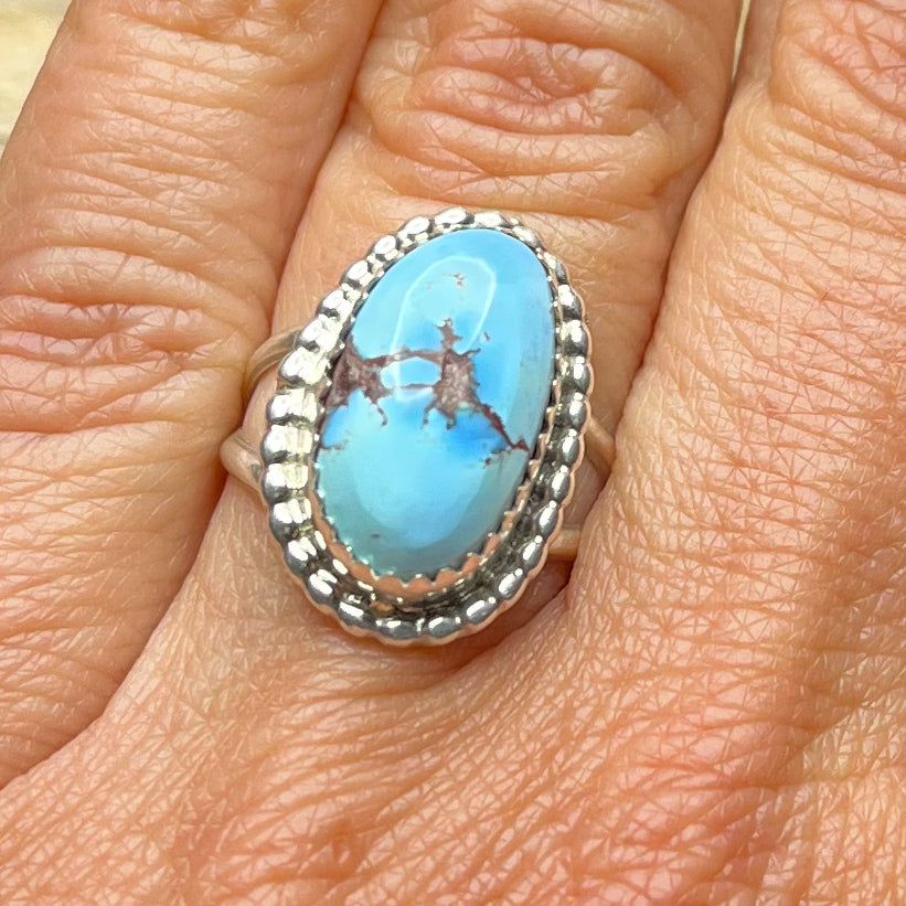 Authentic Native American Handmade Golden Hills Turquoise Ring