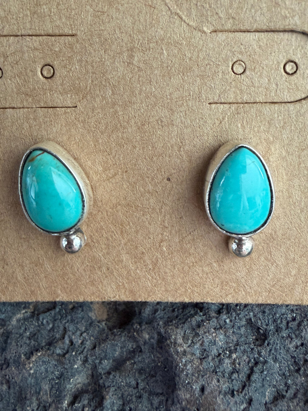 Native American Handmade Turquoise- Silver Earrings