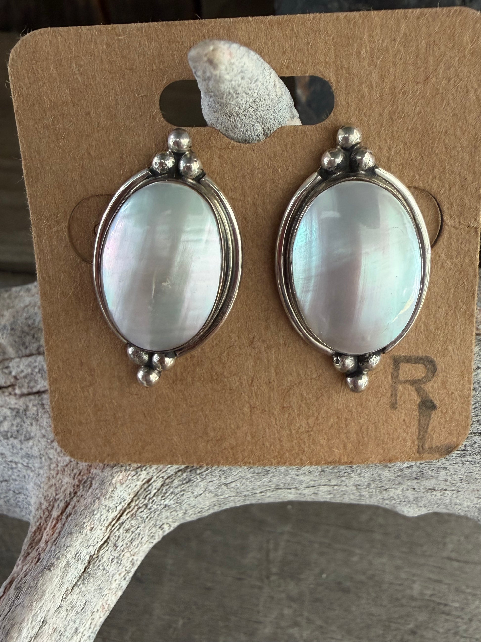 Native American handmade mother of pearl earrings