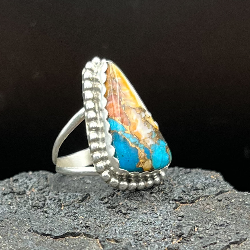 Authentic Native American Handmade Mojave Turquoise Ring