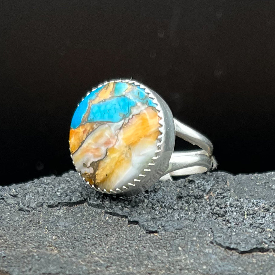 Authentic Native American Handmade Mojave Turquoise Ring