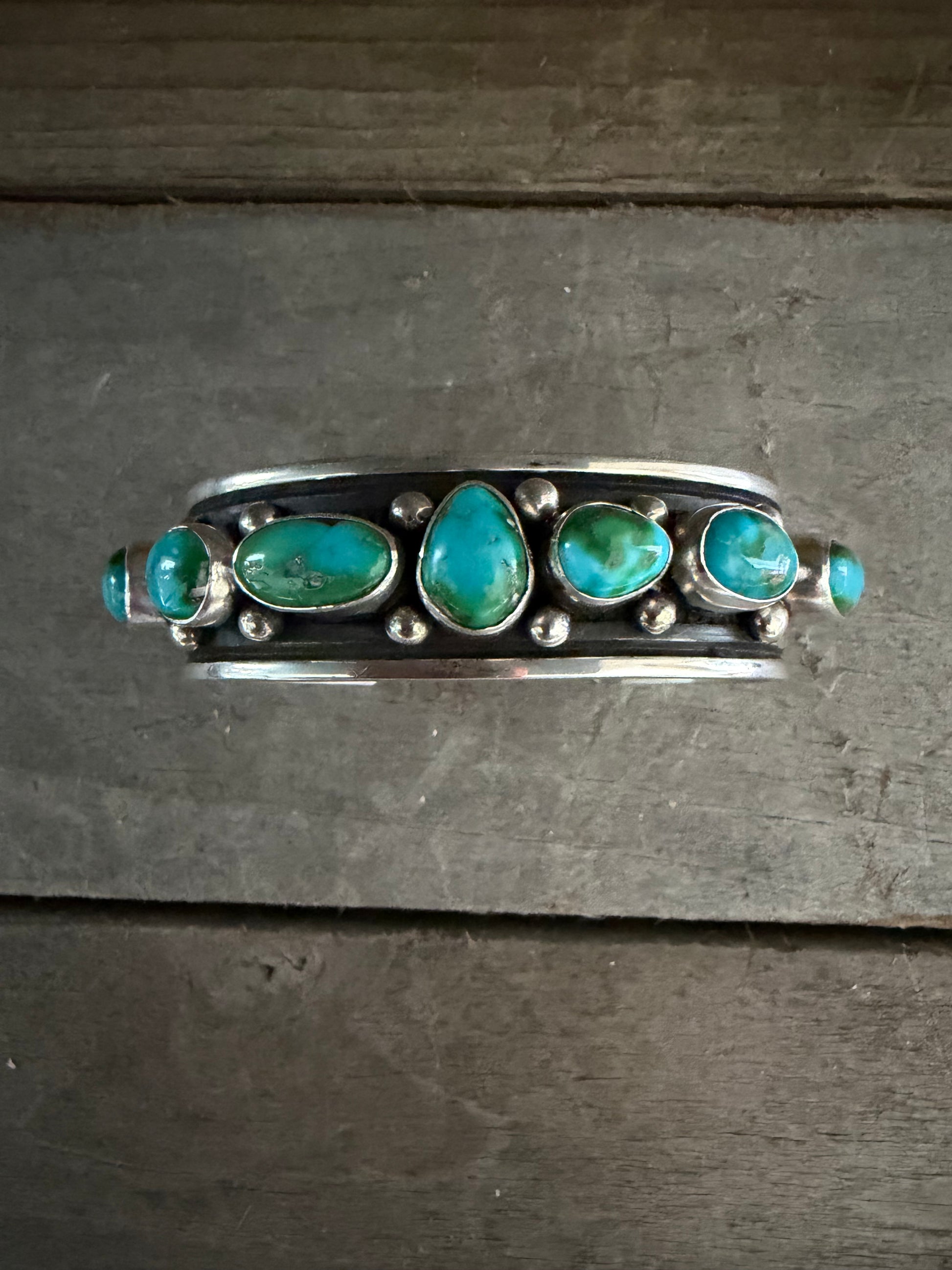 Native American Albert Jake Handmade Women’s Sterling Silver-Sonoran Gold Turquoise Cuff