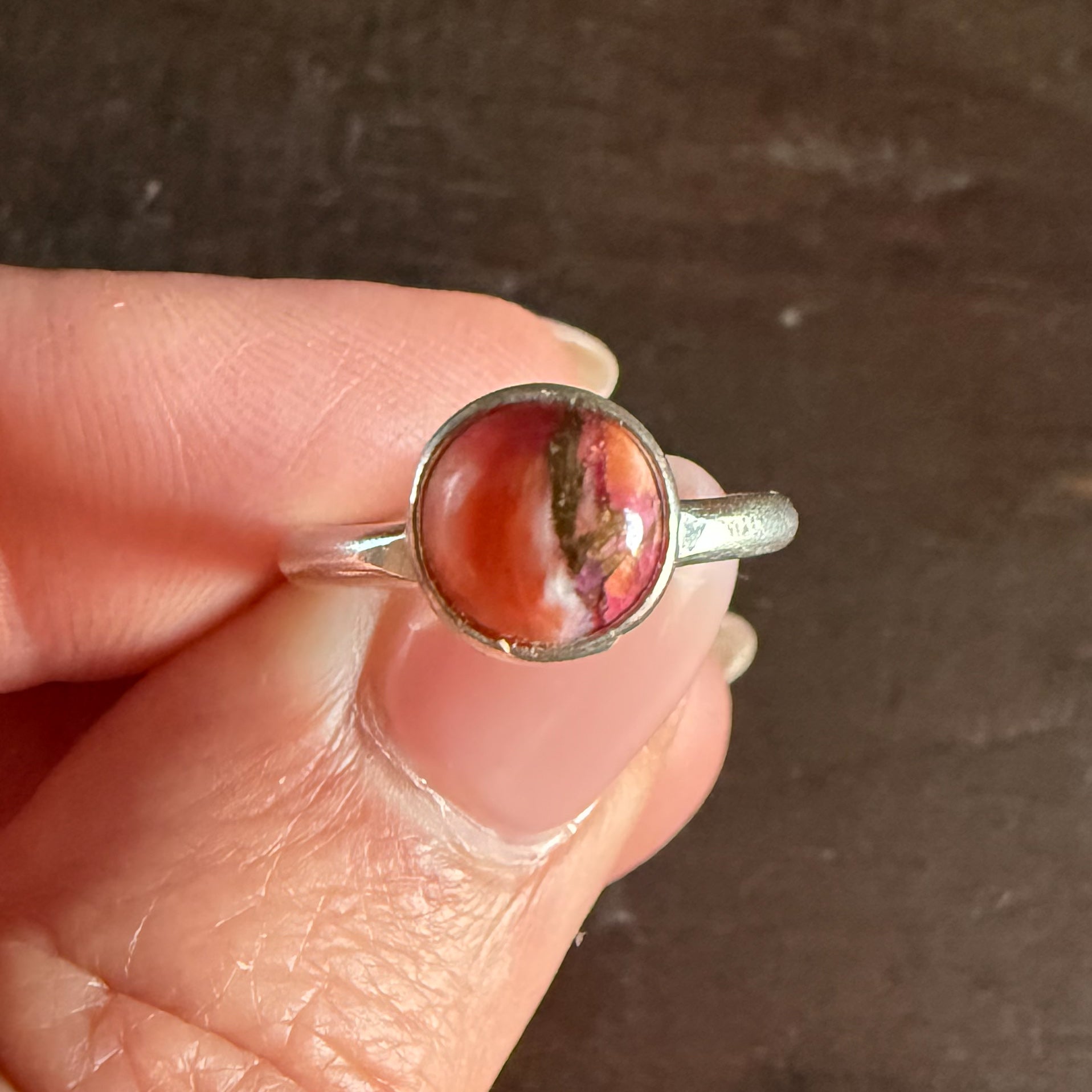 Authentic Native American Handmade Sterling Silver and Mojave Ring size 6