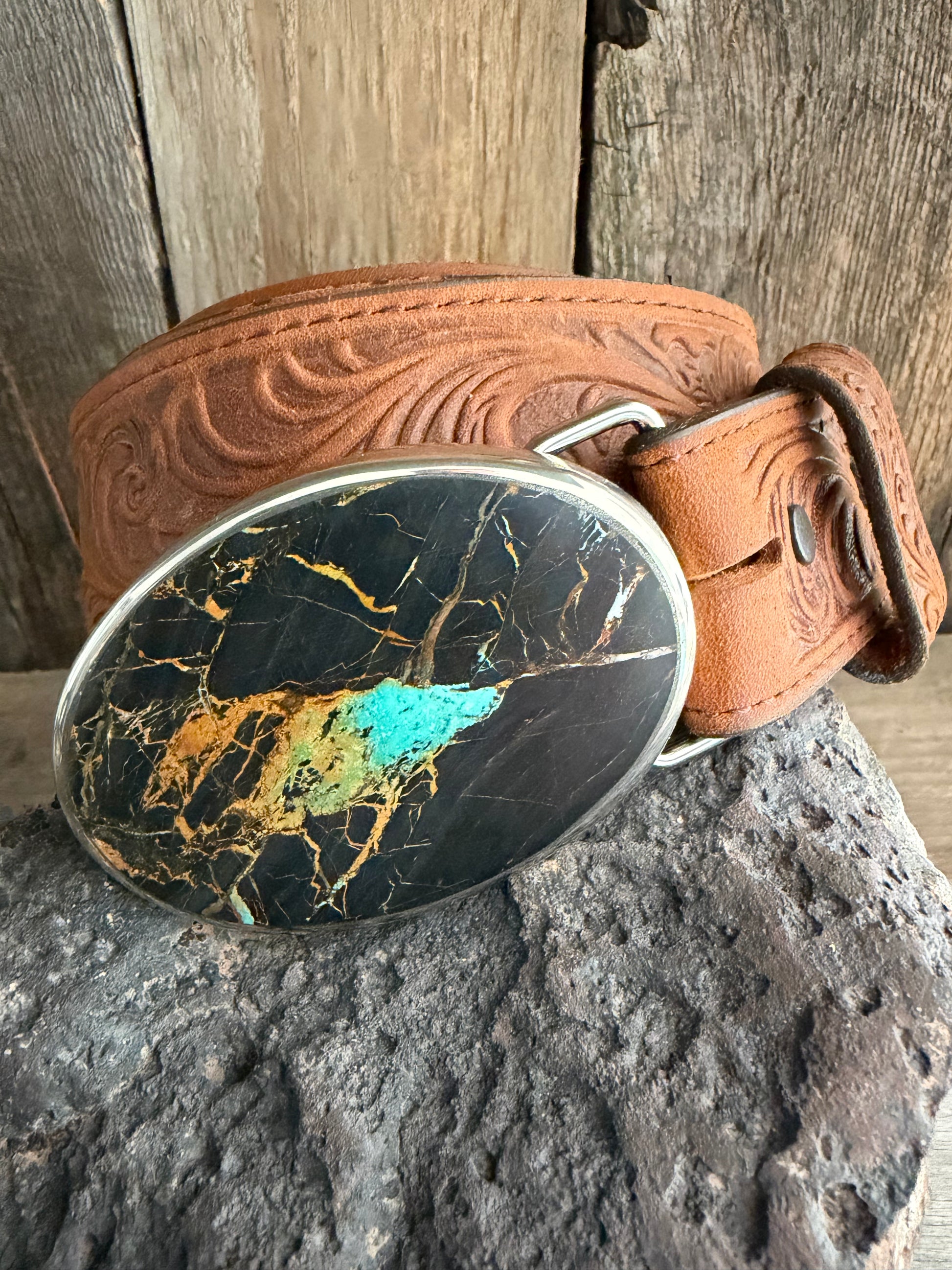 Blackjack Turquoise Belt Buckle