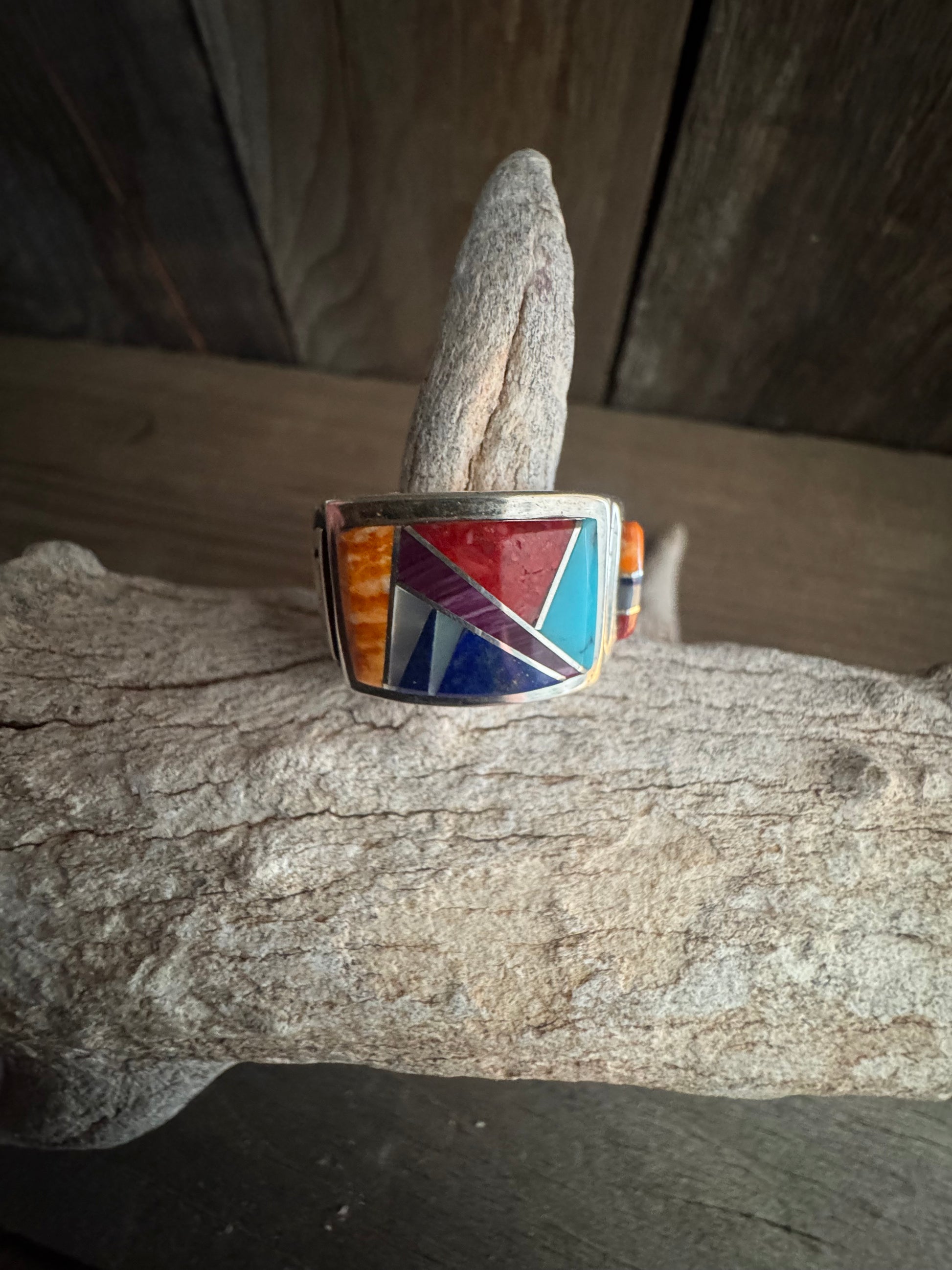 Calvin Begay Zuni Inlay Handmade Ring