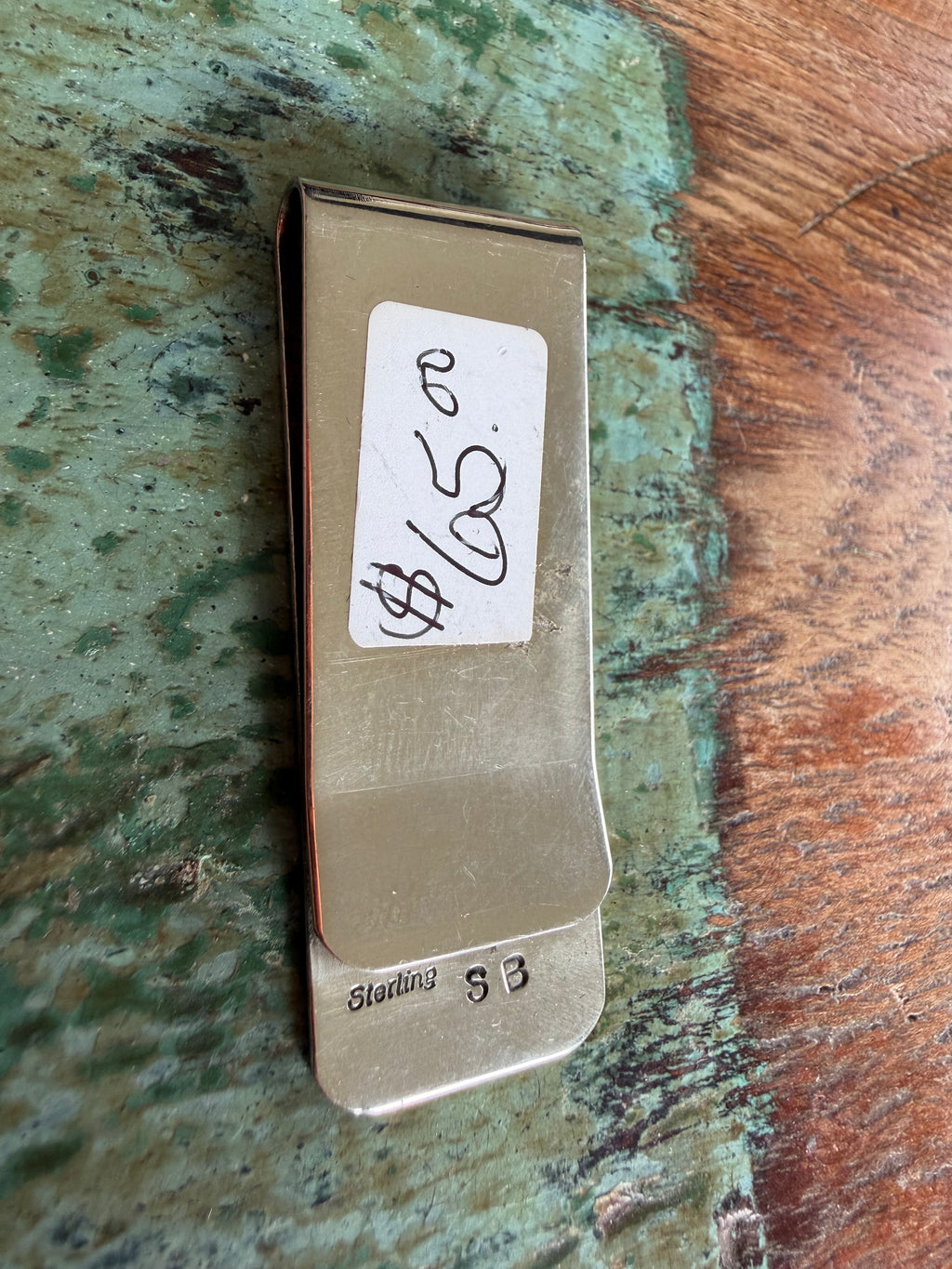 Native American Handmade Turquoise Inlay Money Clip
