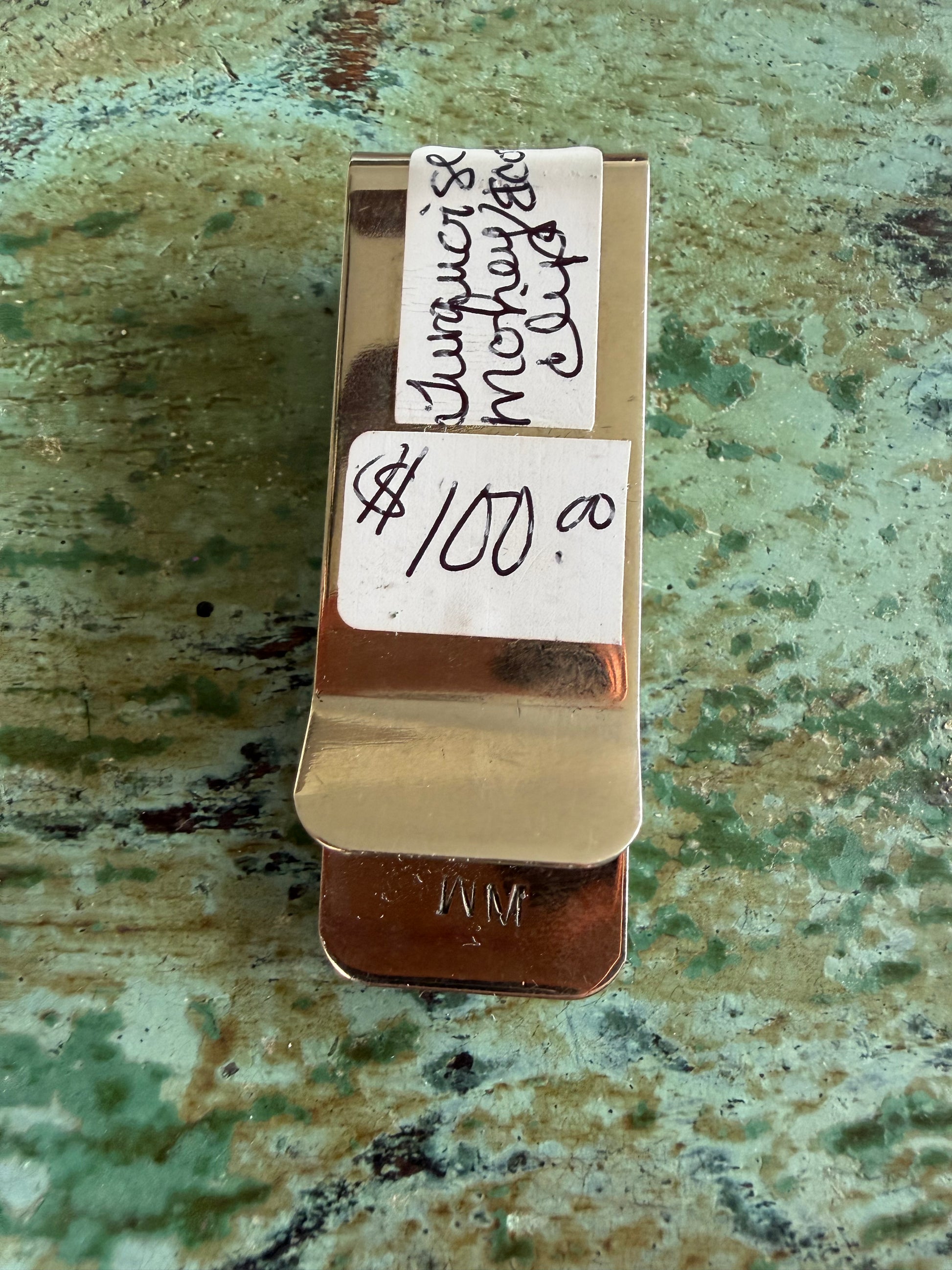 Native American Handmade Money Clip Turquoise-Coral