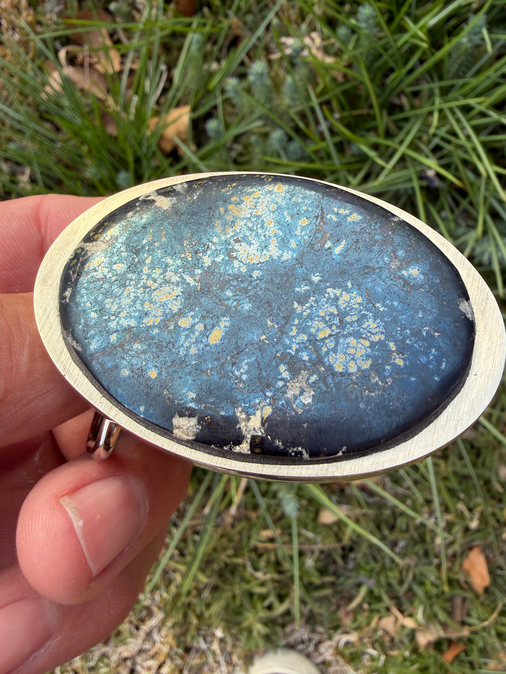 Covelite Stone Rare Belt Buckle (Medium)