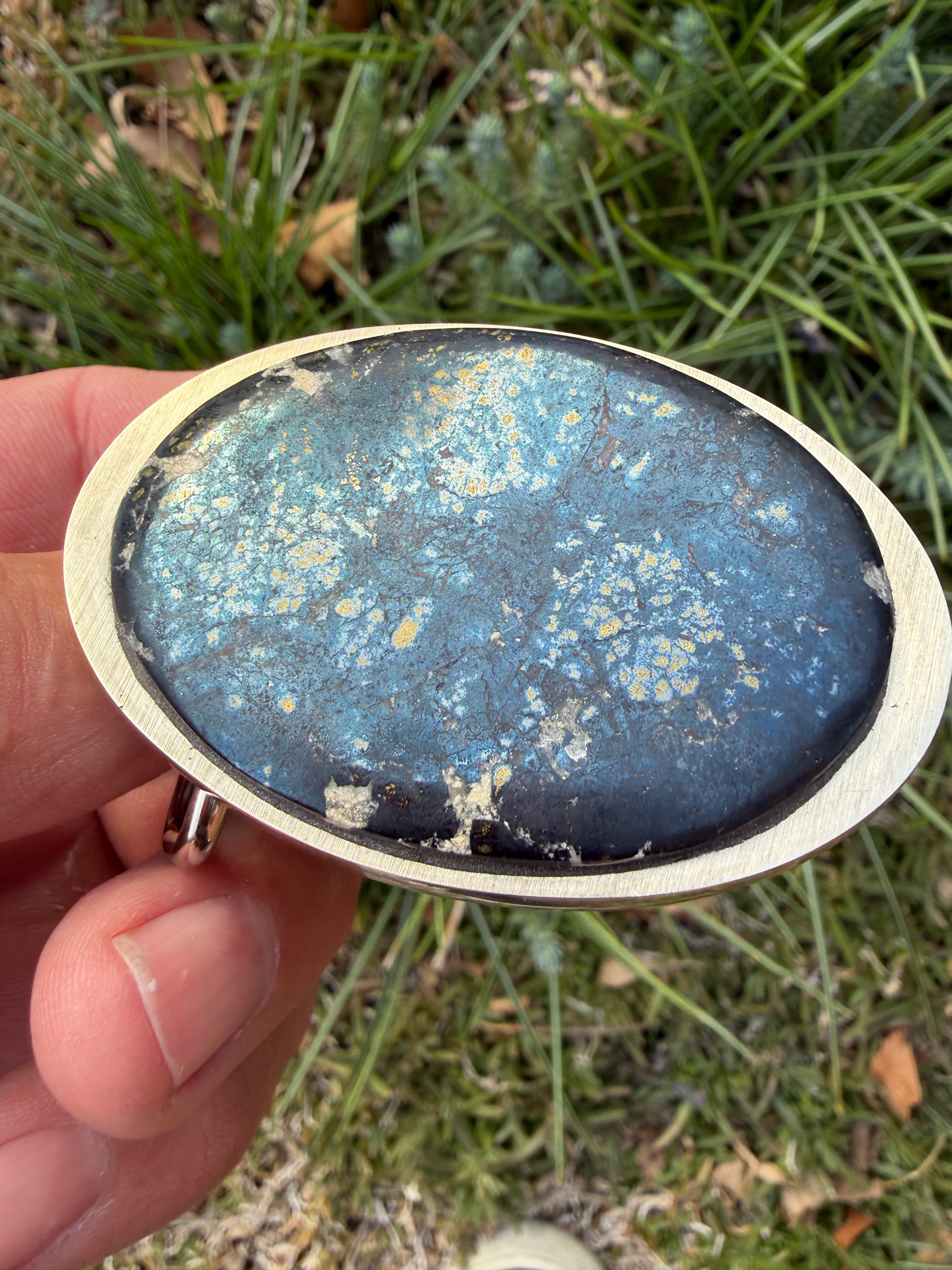 Covelite Stone Rare Belt Buckle (Medium)