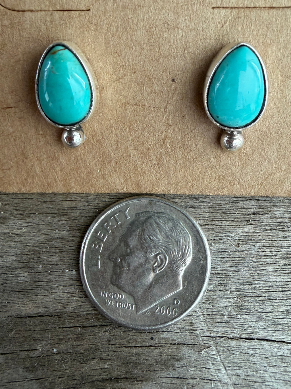 Native American Handmade Turquoise- Silver Earrings