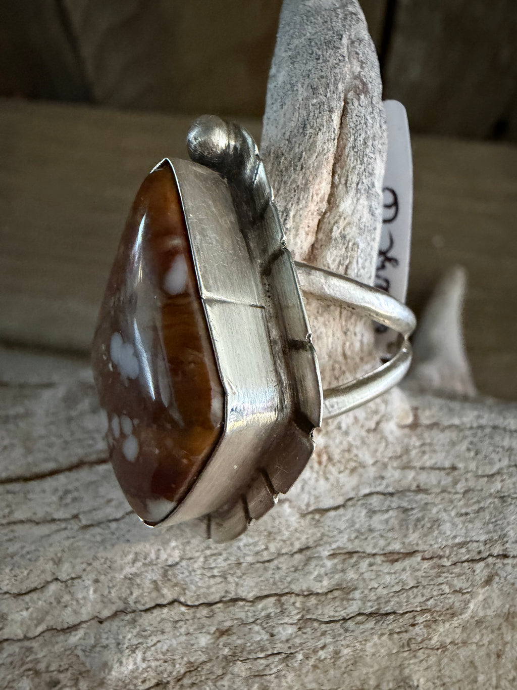 Native American Chaz Clayton Tsosie Handmade Sterling Silver-Wildhorse Variscite Ring Size 6