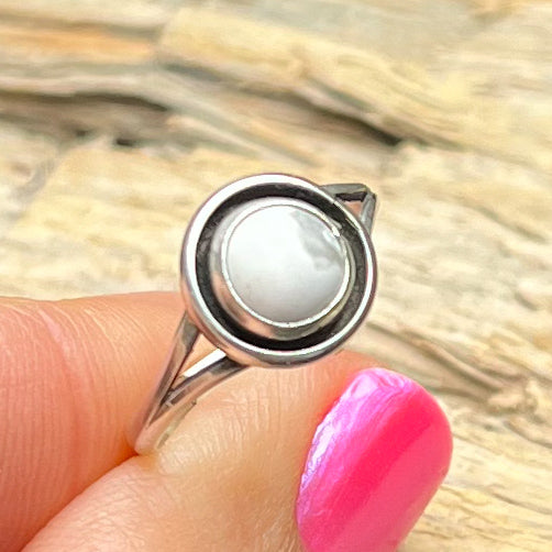 Authentic Native American White Buffalo Sterling Silver Ring