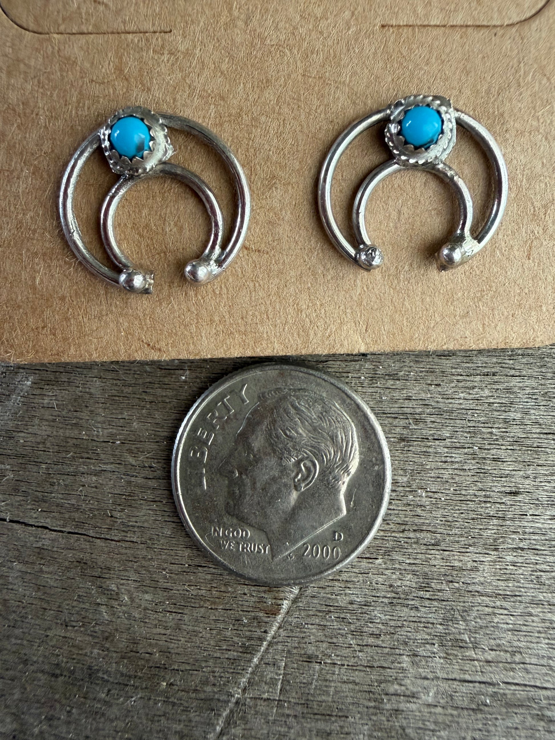 Native American Handmade Nadja Silver Turquoise Earrings